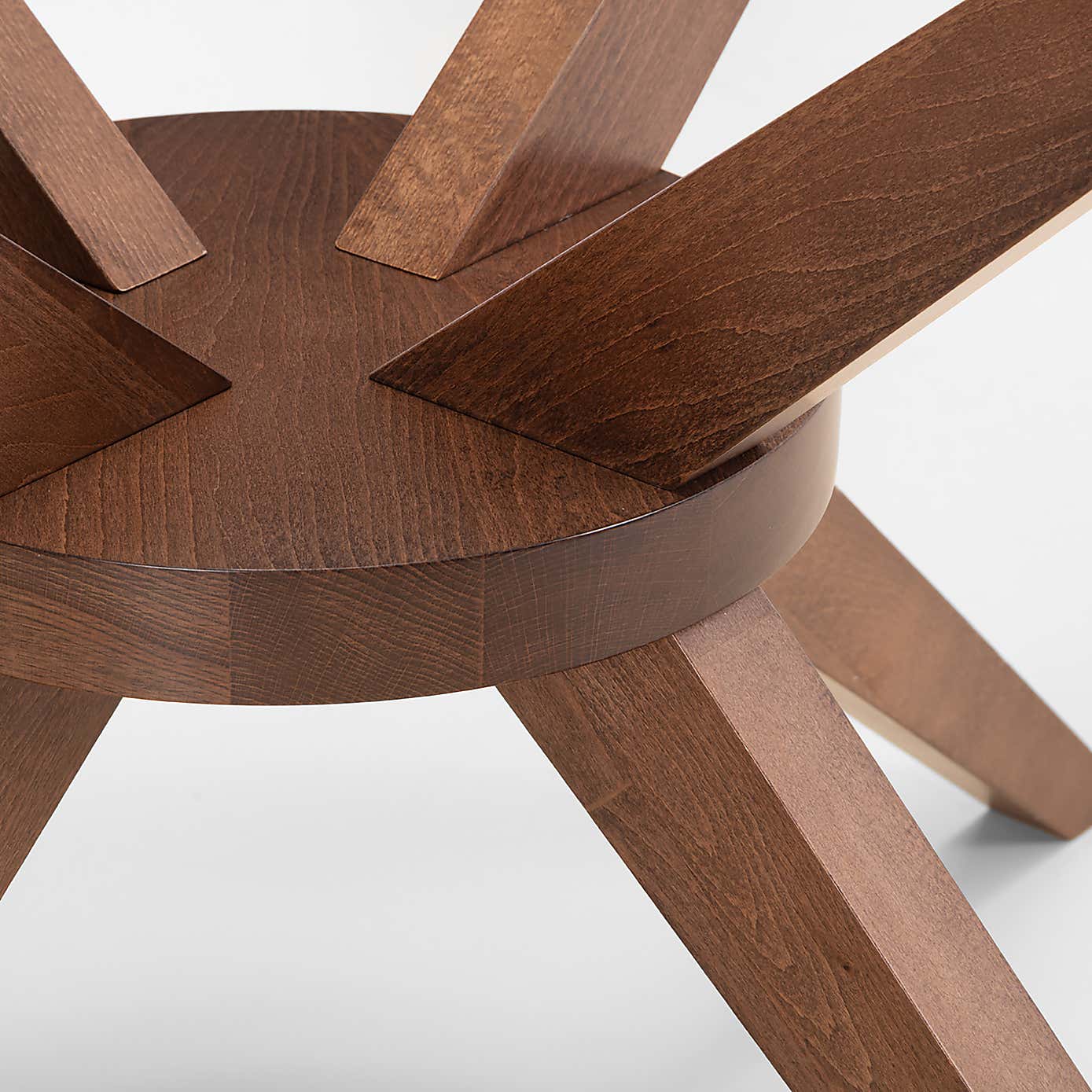 Chelsea 4 Seater Round Dining Table, Brown Wood, Glass