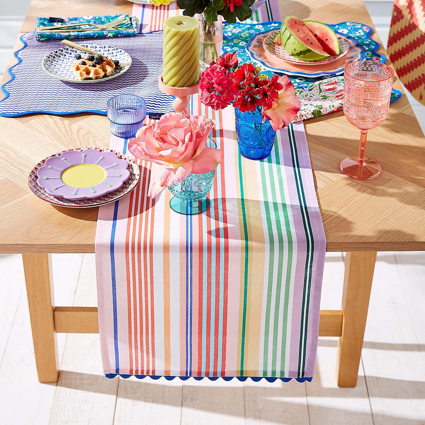 Sophie Robinson Rock Candy Stripe Table Runner