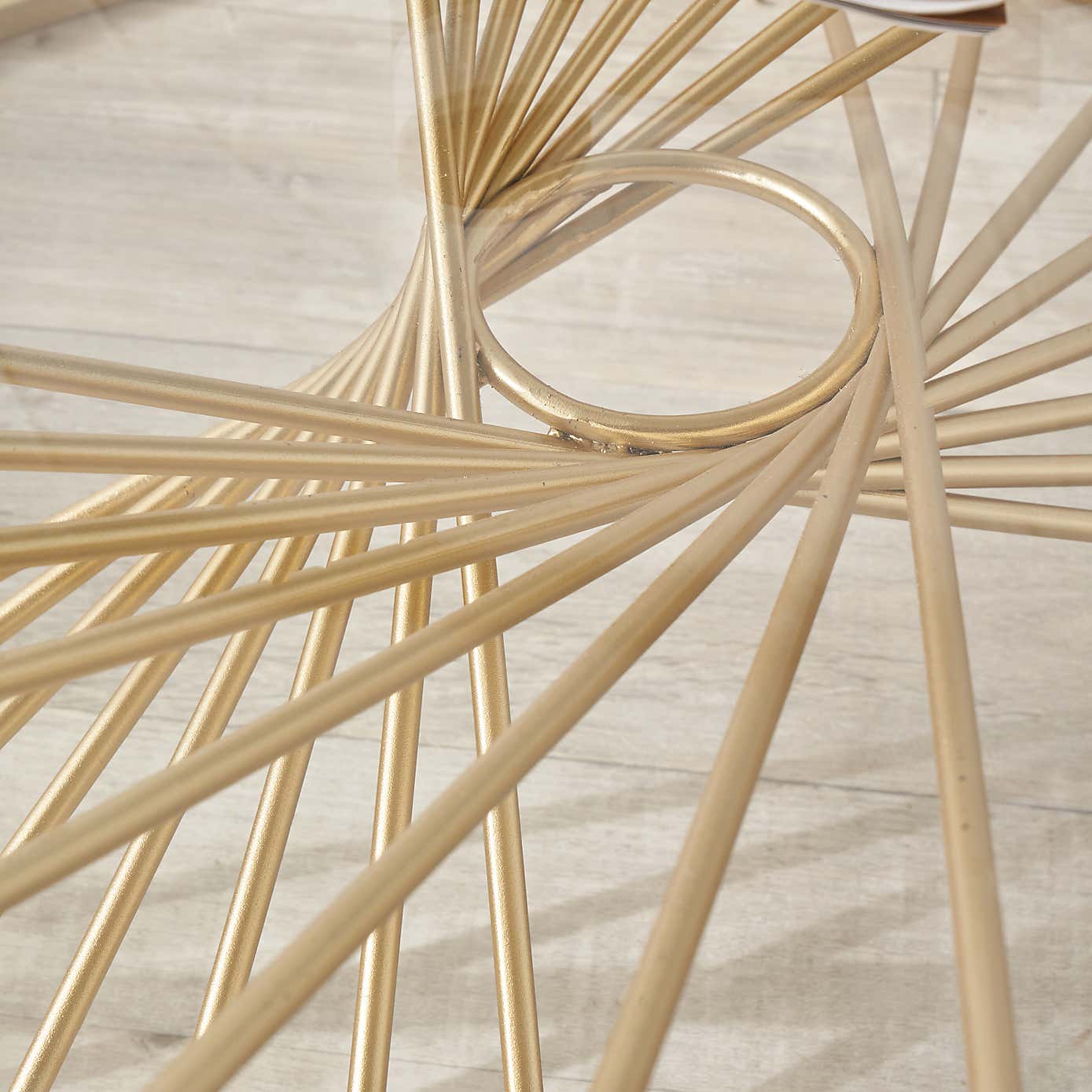 Liberty Coffee Table, Glass and Gold Metal