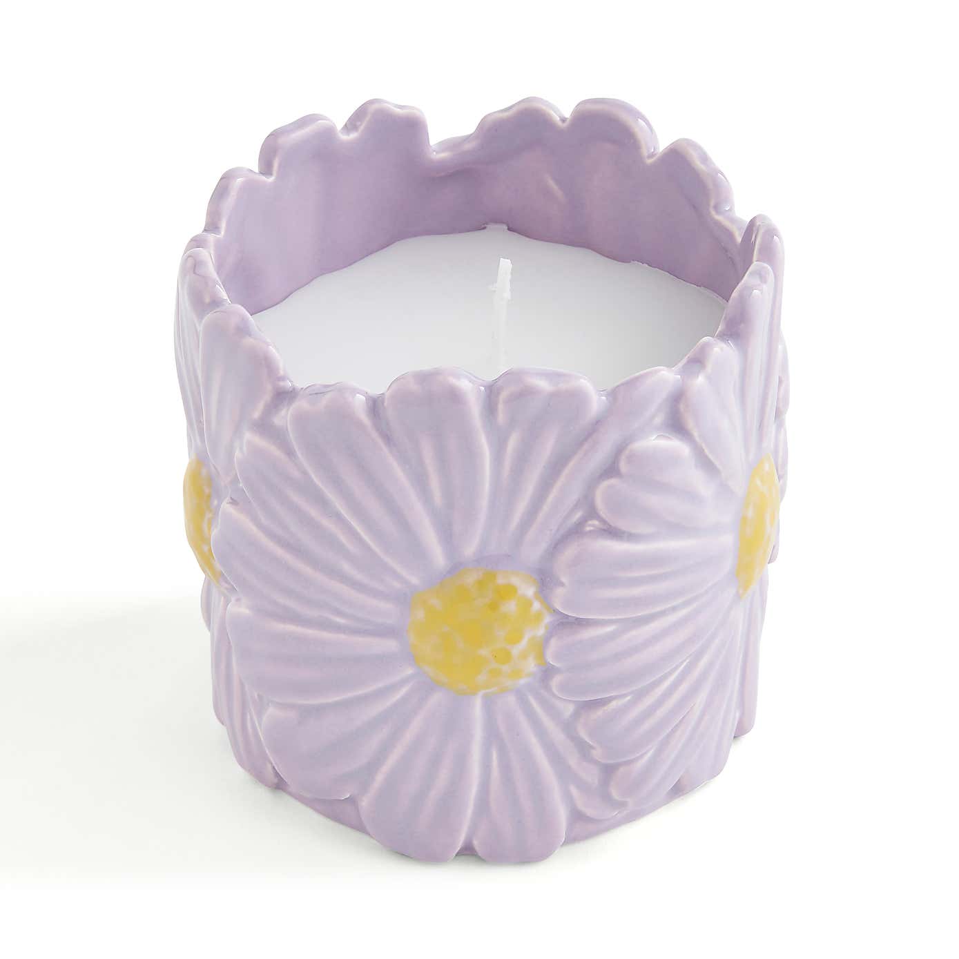 Daisy Floral Ceramic Candle
