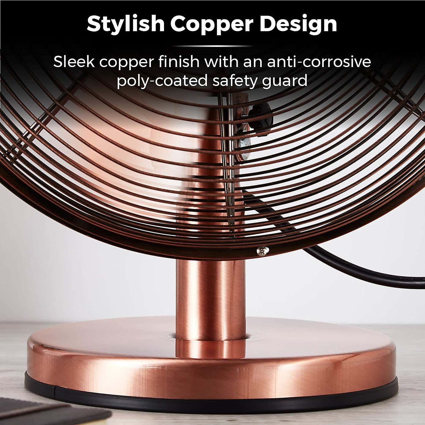 Tower Metal 12" Copper Desk Fan