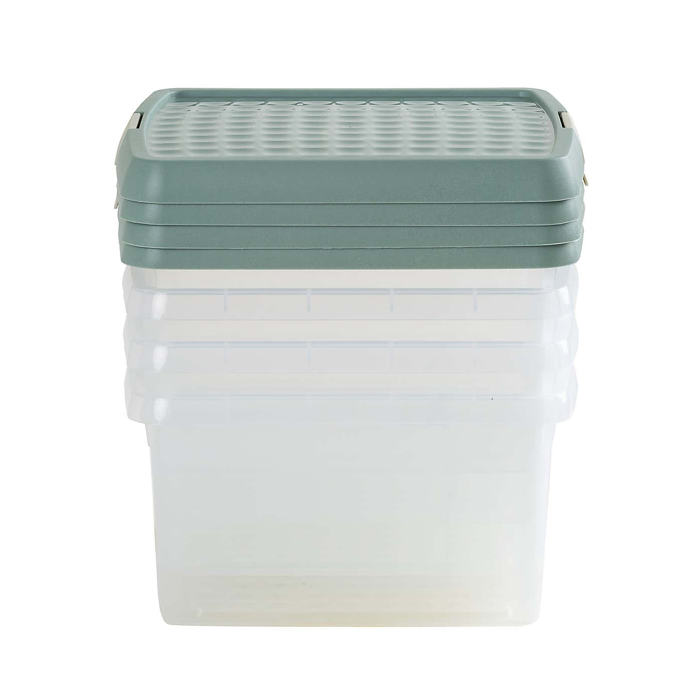 Wham Clip Pack of 4 Square Storage Boxes With Lids