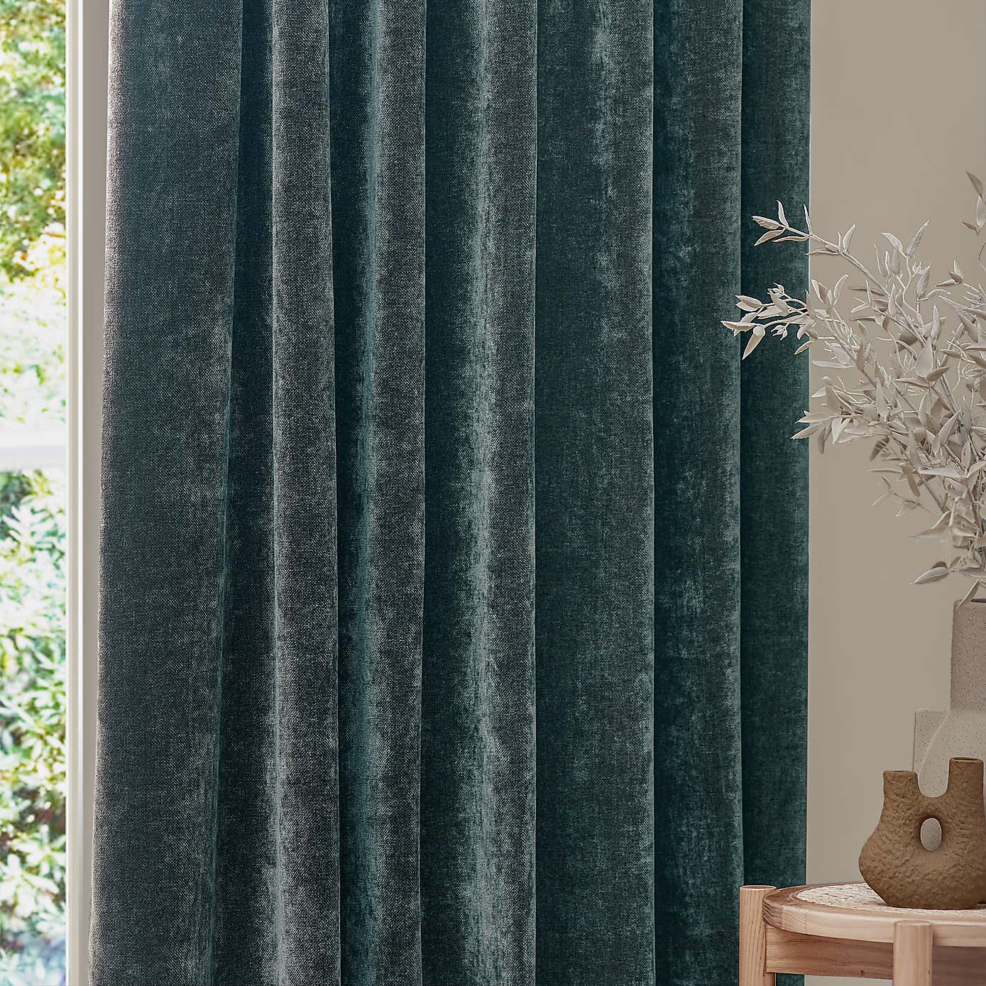 Yard Heavy Chenille Pencil Pleat Curtains