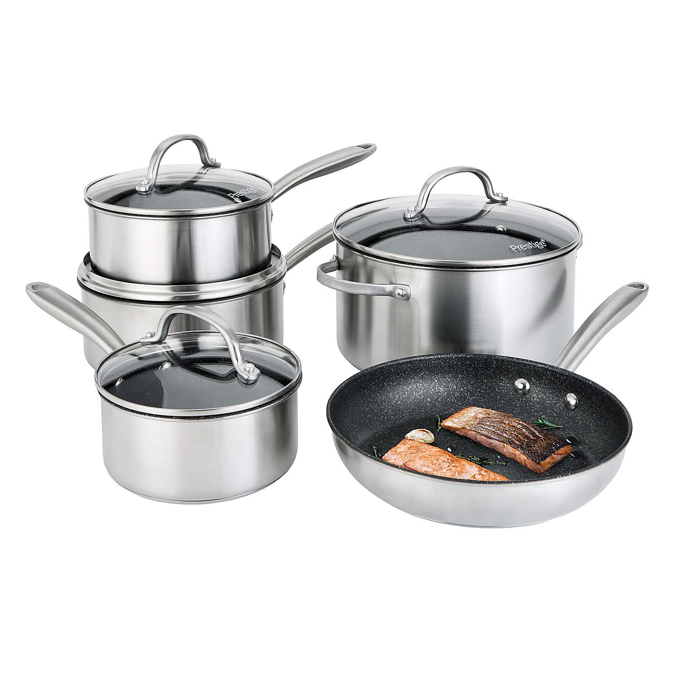 Prestige Scratch Guard Stainless Steel 5 Piece Pan Set