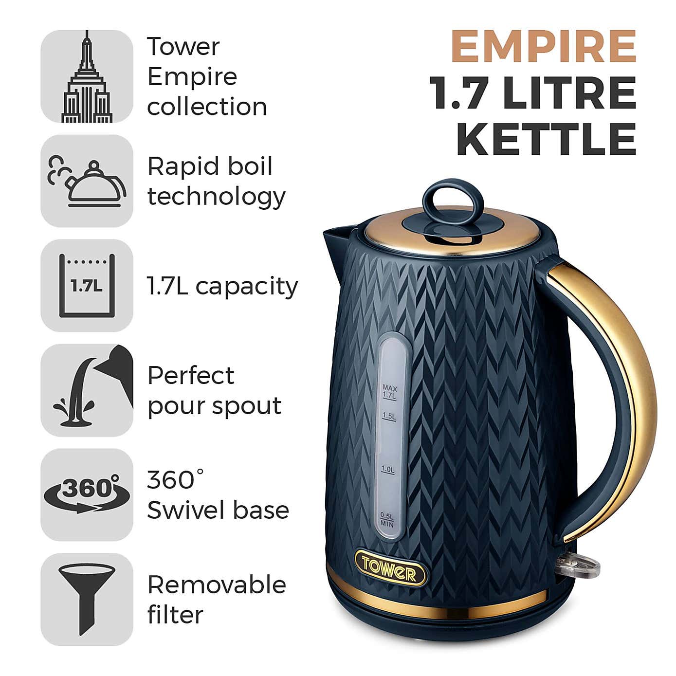 TOWER Empire 1.7L Kettle