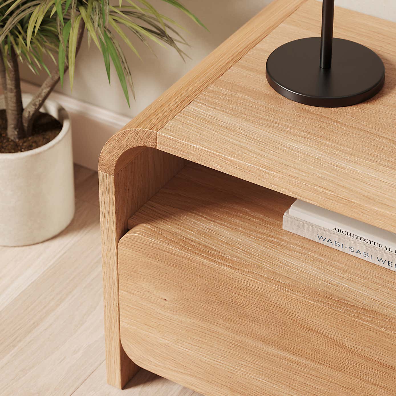 Bennett Extra Wide TV Unit for TVs up to 70", Light Oak