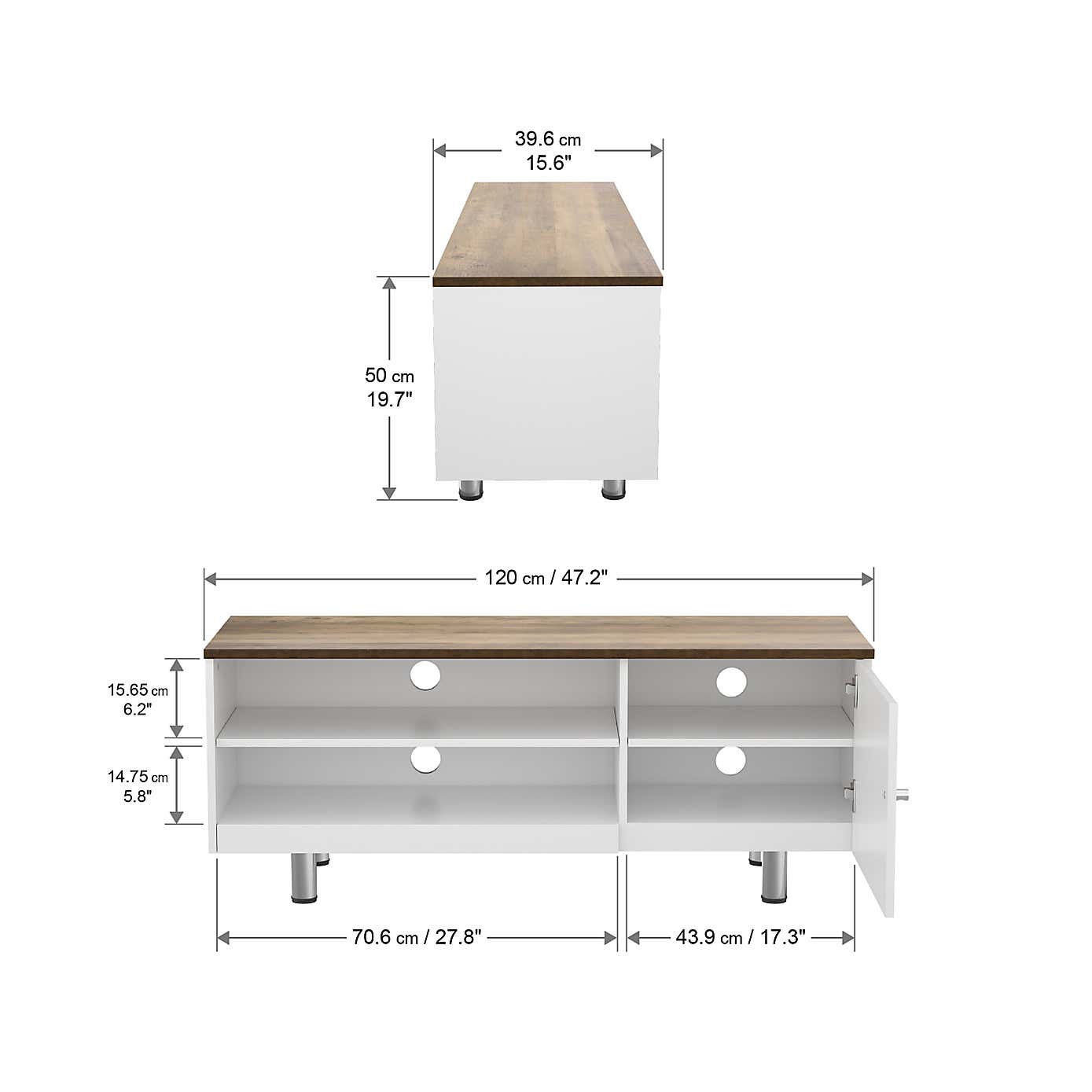 White Sands Wide TV Stand, 120cm
