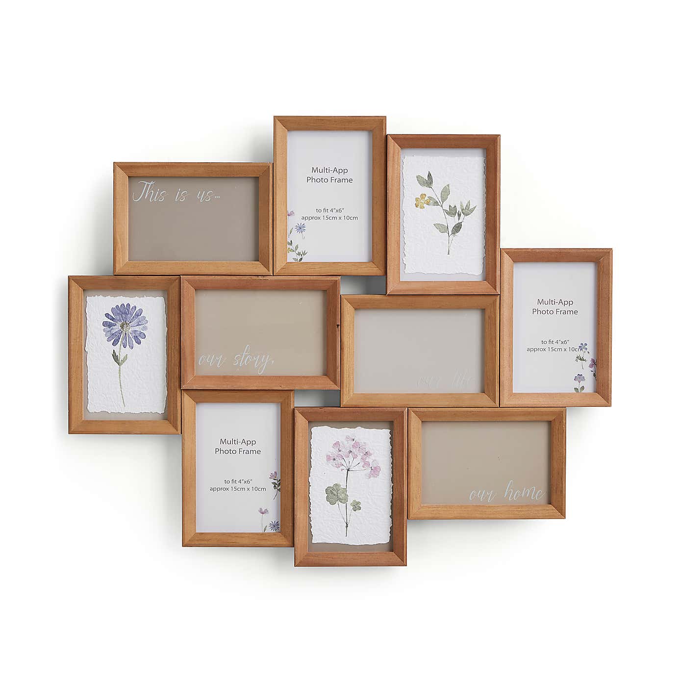 Floral Decal Multi Photo Frame