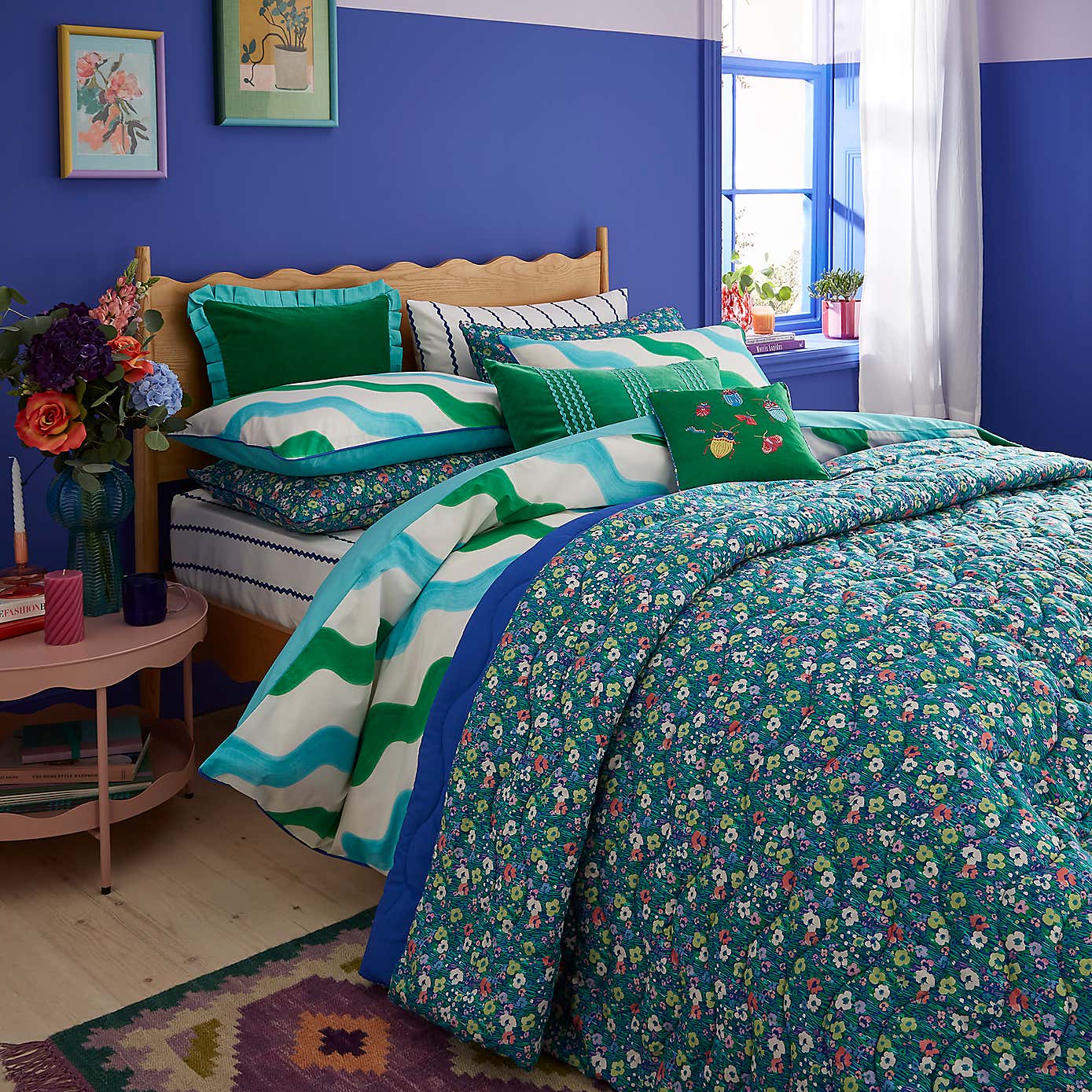 Sophie Robinson Hazy Wave 100% Cotton Duvet Cover & Pillowcase Set