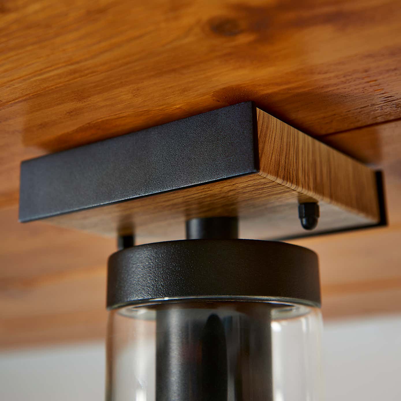 Fulton Industrial Dimmable Indoor Outdoor Flush Ceiling Light