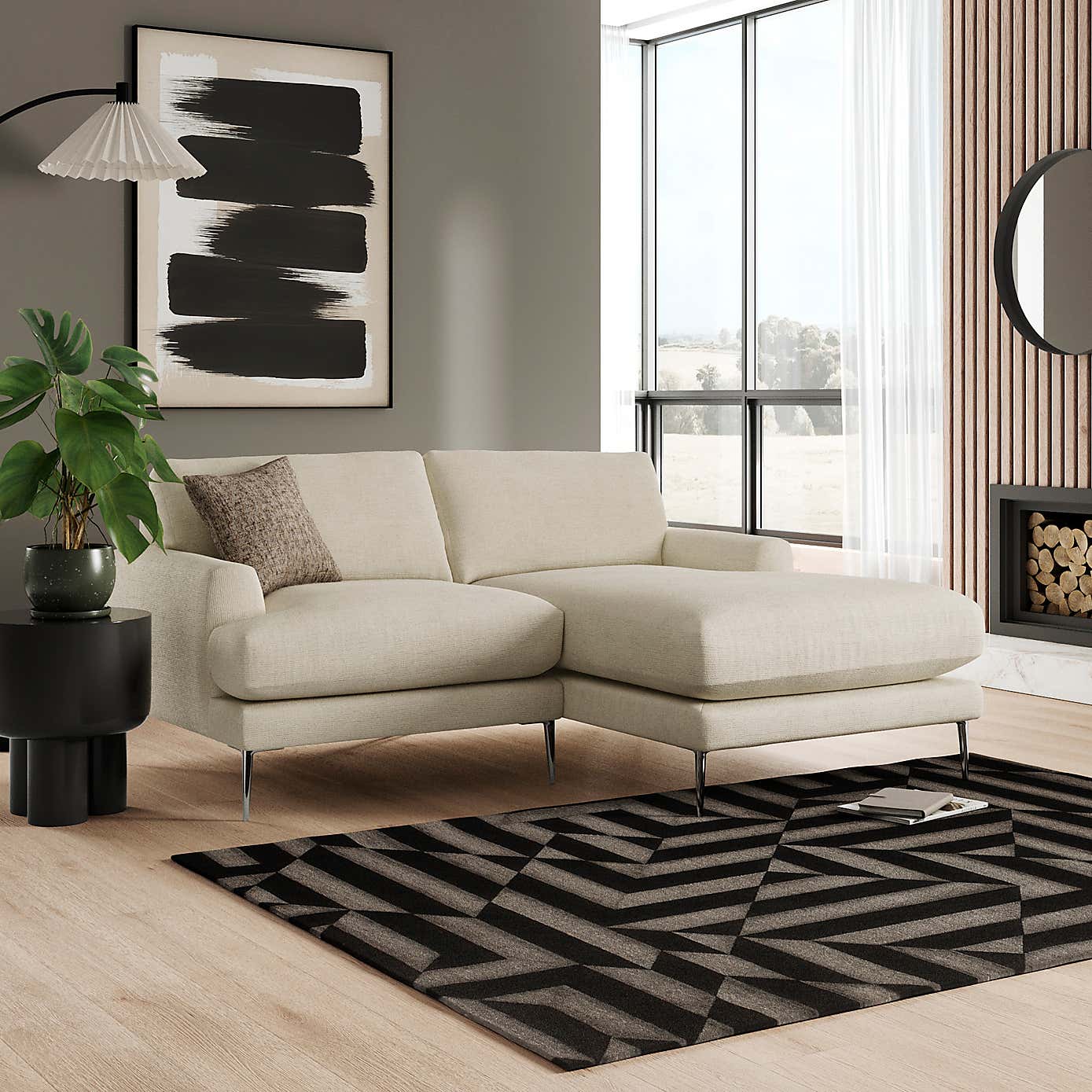Lawson Chunky Tonal Weave Corner Chaise Sofa