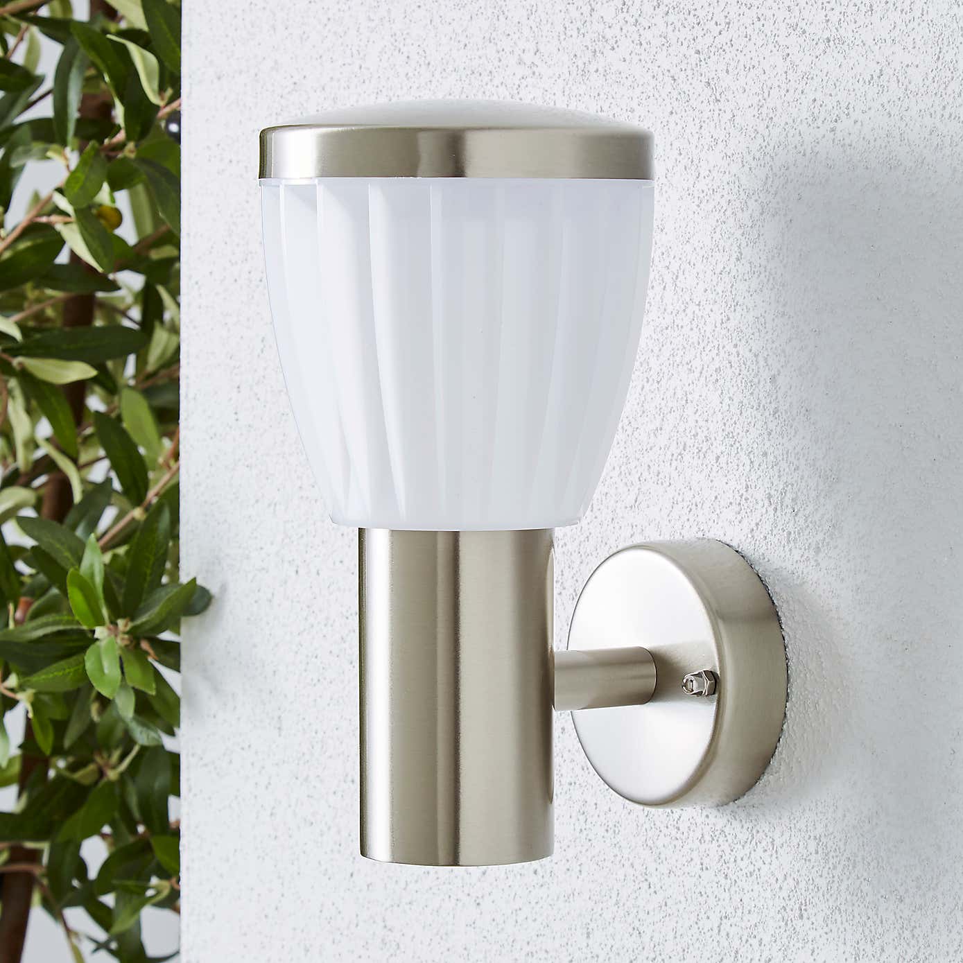 Rover LED Frosted Shade Steel Outdoor Wall Light