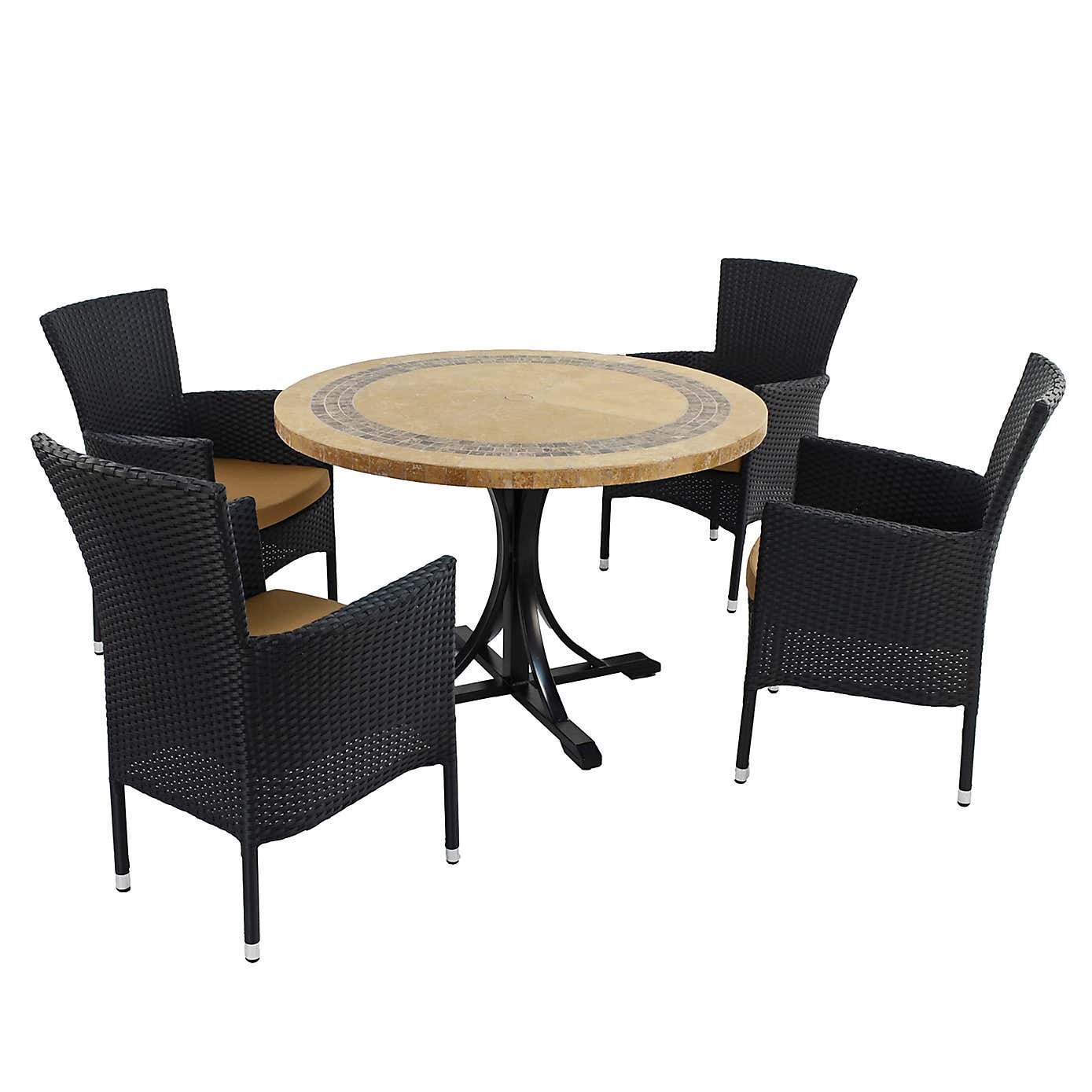 Byron Manor Vermont Black 4 Seat Dining set