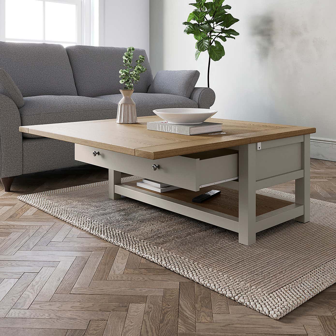 Olney Extendable Coffee Table, Stone