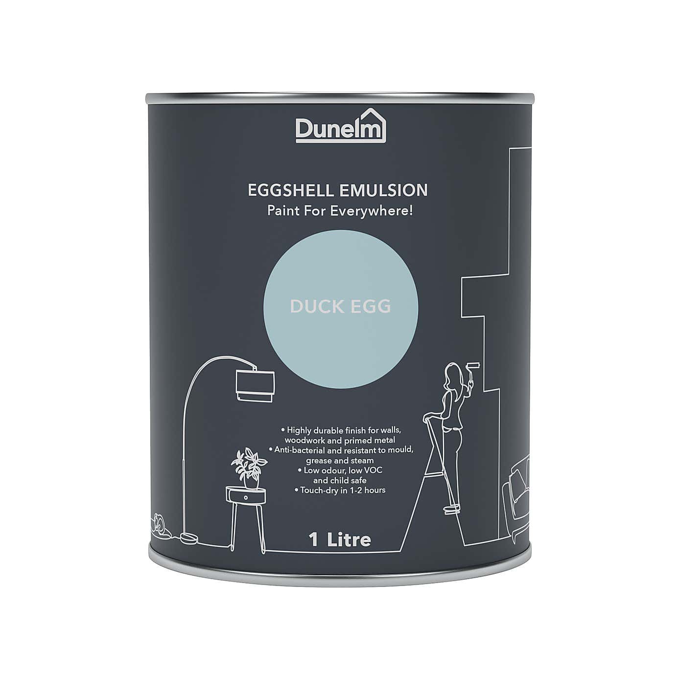Dunelm Duck Egg Eggshell Emulsion Paint