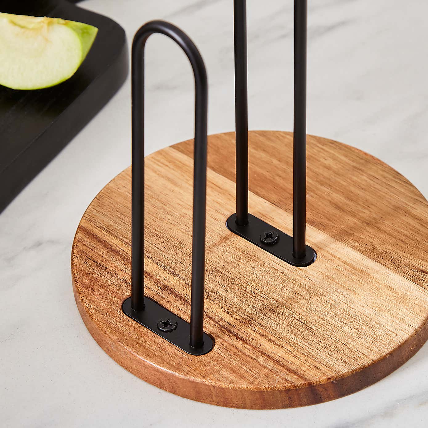 Acacia Black Kitchen Roll Holder