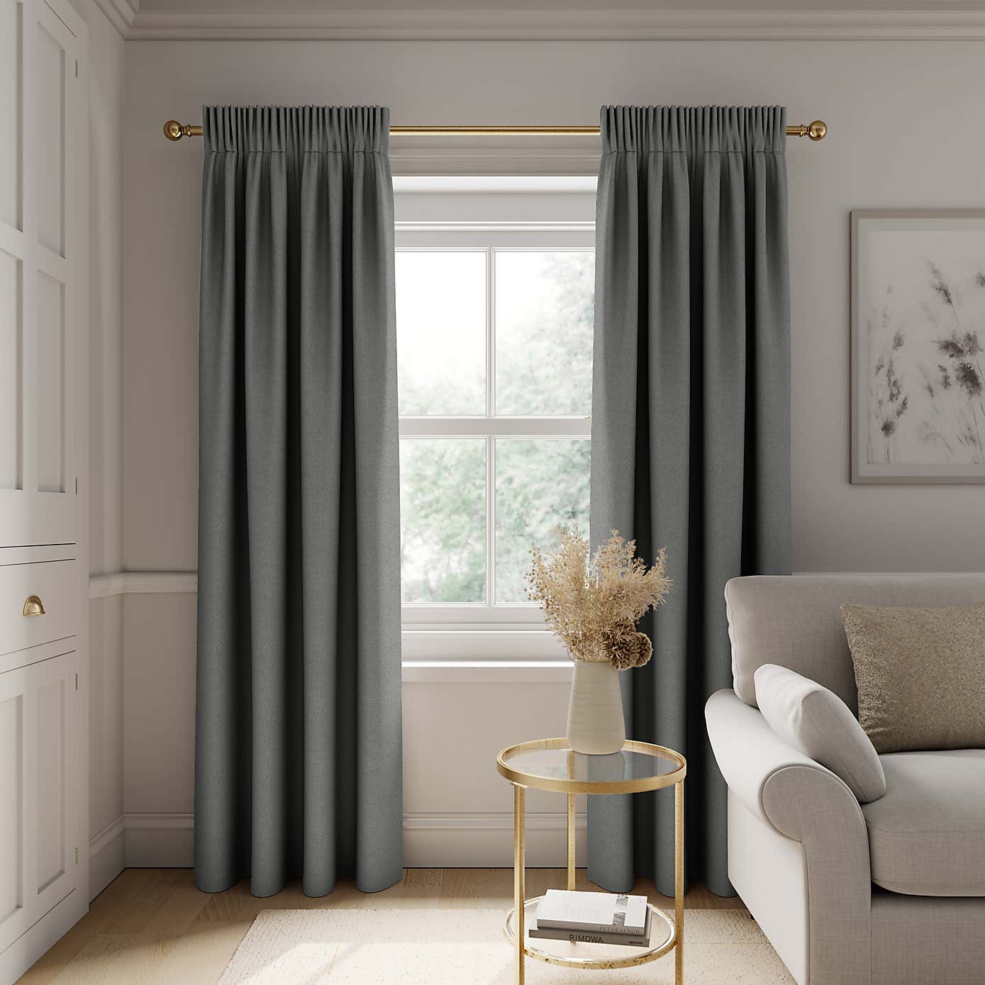 Rotterdam Herringbone Blackout Pencil Pleat Curtains