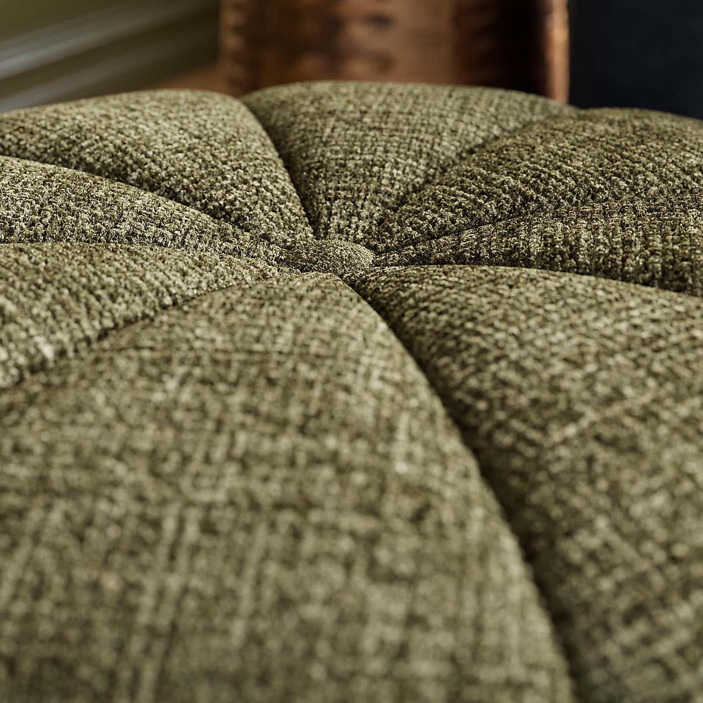 Pumpkin Distressed Chenille Footstool