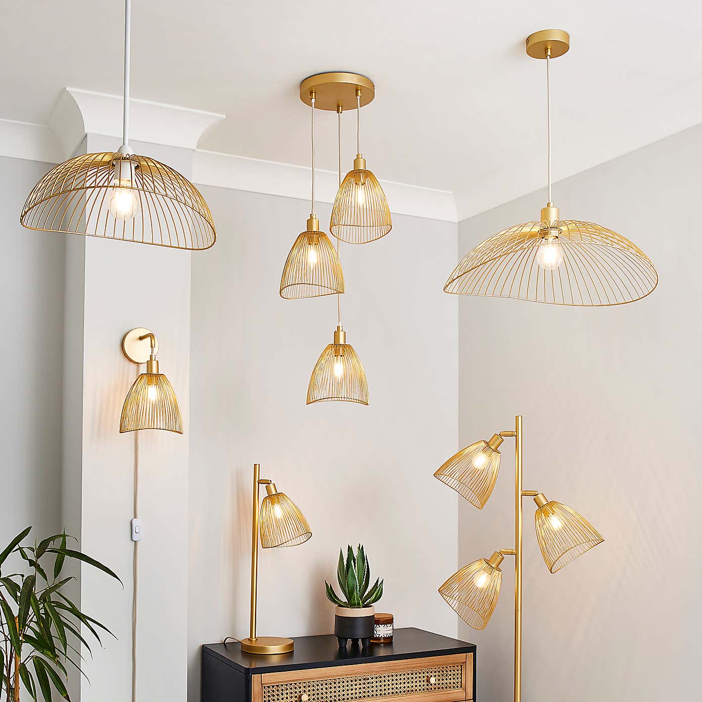 Elements Jaula 3 Light Cluster Ceiling Fitting