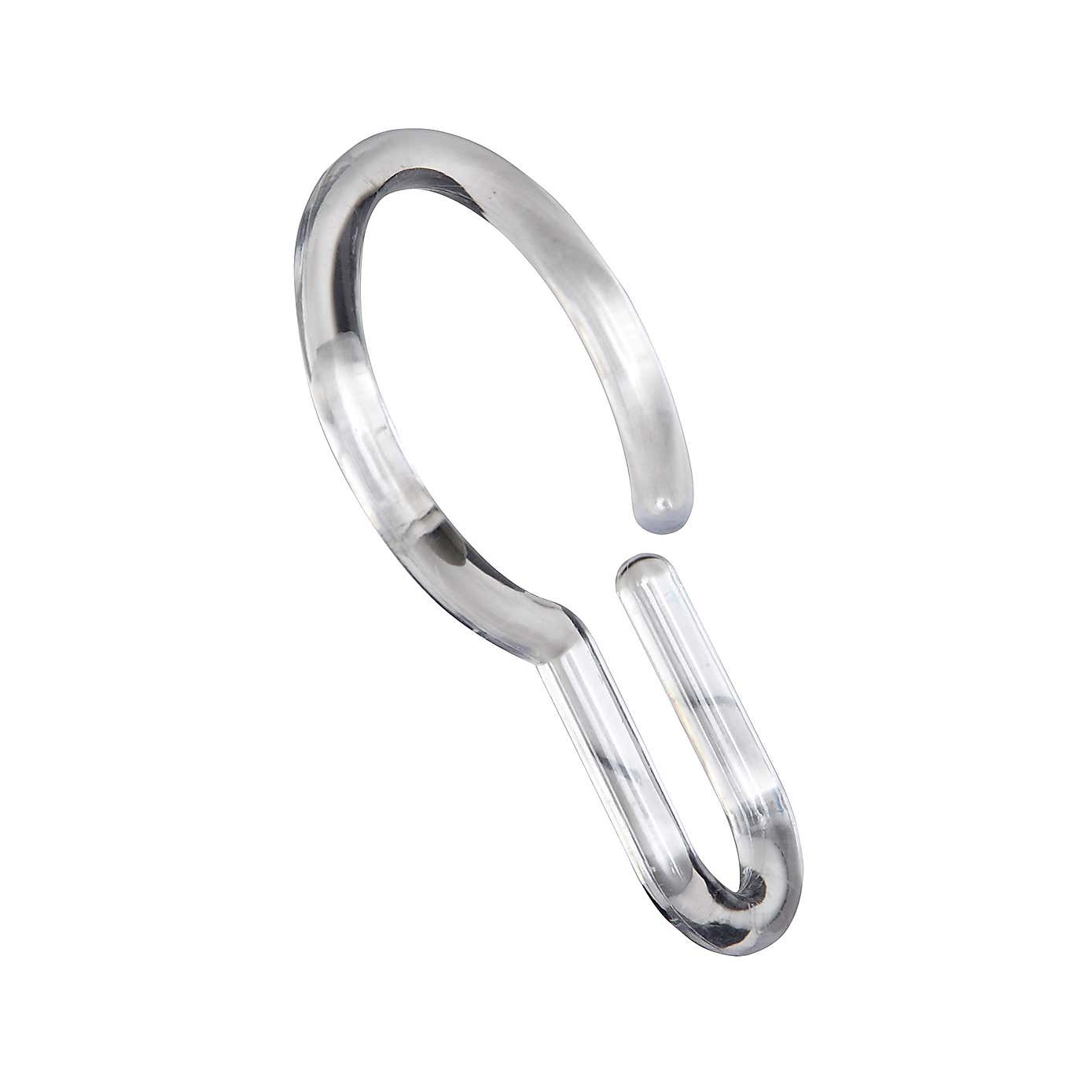 Pack of 12 Quick Clip Clear Shower Curtain Hooks