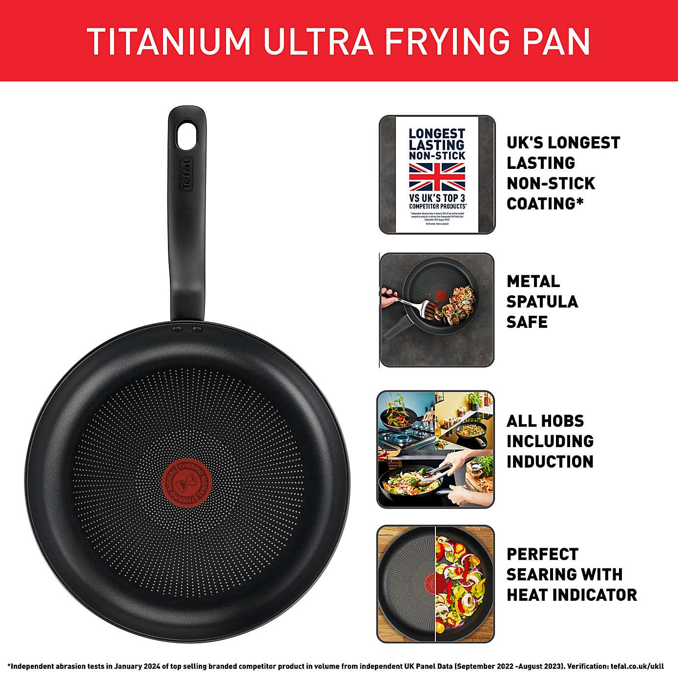 Tefal Titanium Ultra Non-Stick Aluminium Frying Pan, 28cm
