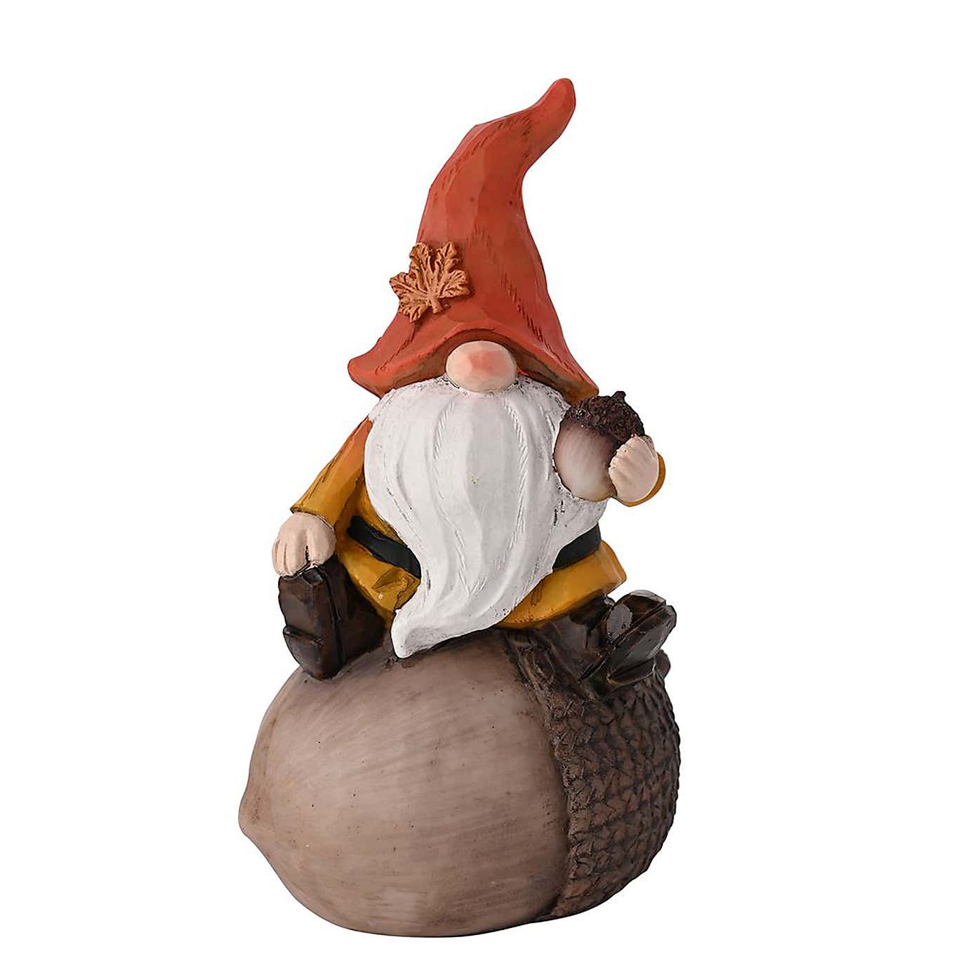 Autumn Gnome Sat on Acorn Ornament