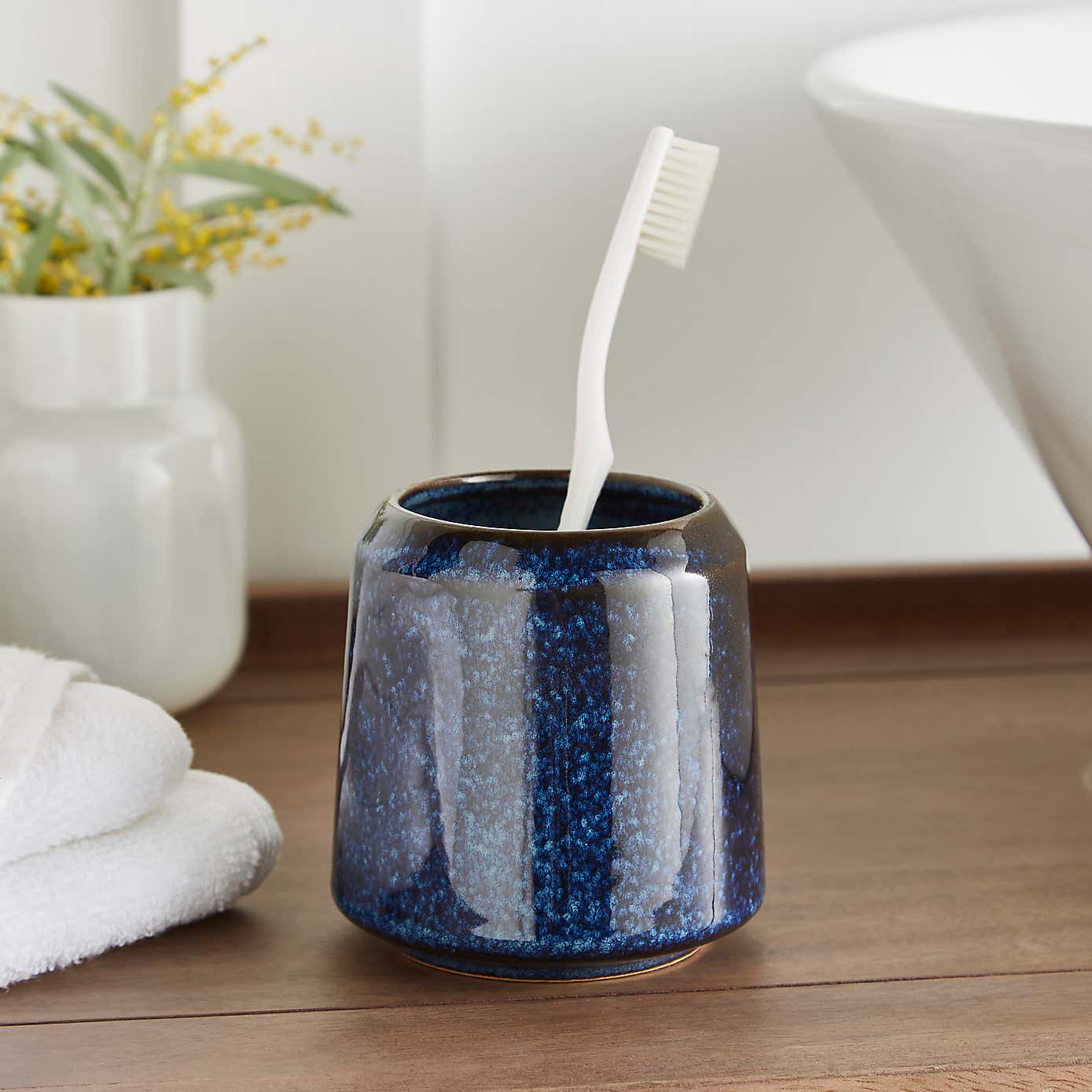 Blue Glaze Bathroom Accessories Set