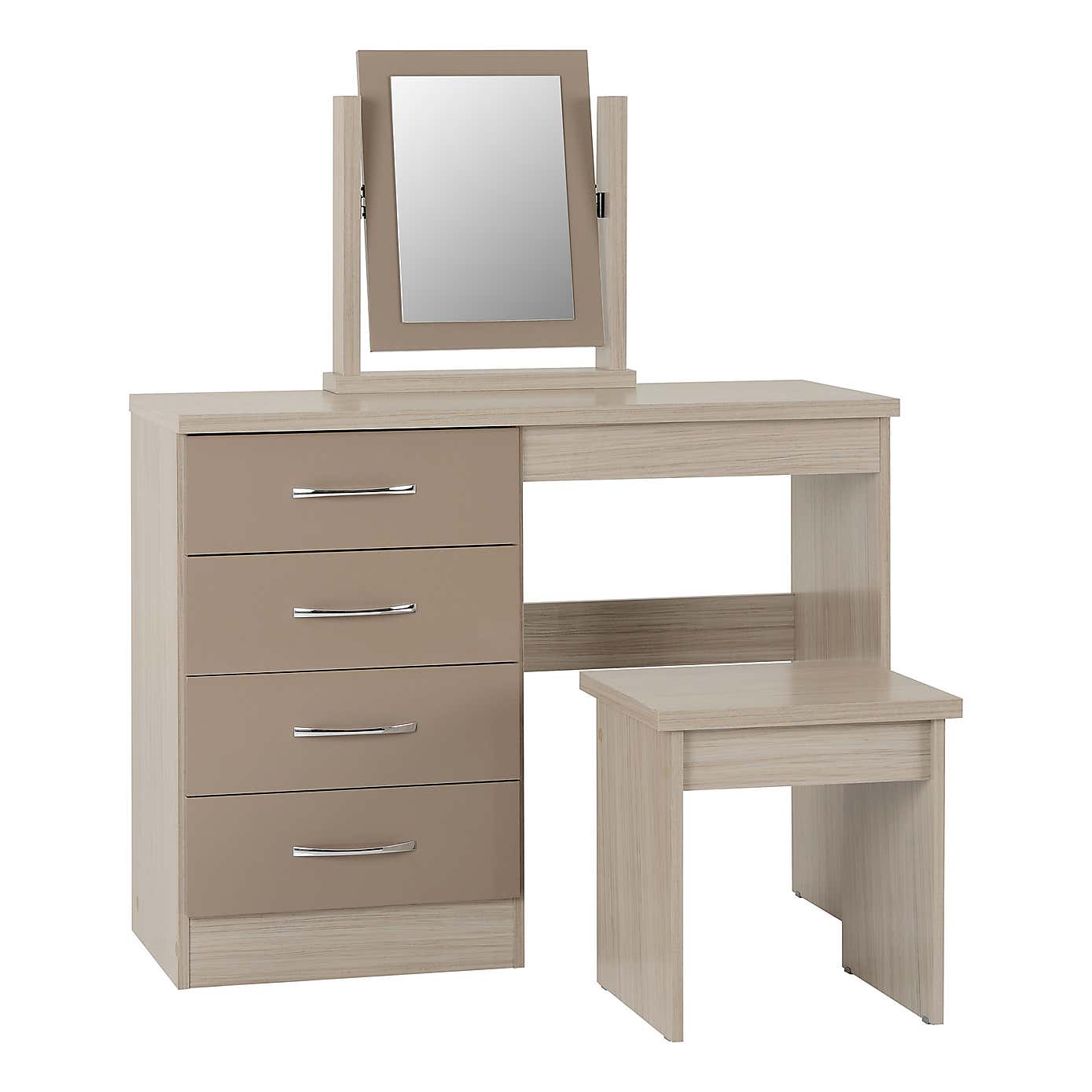 Nevada 4 Drawer Dressing Table Set with Mirror