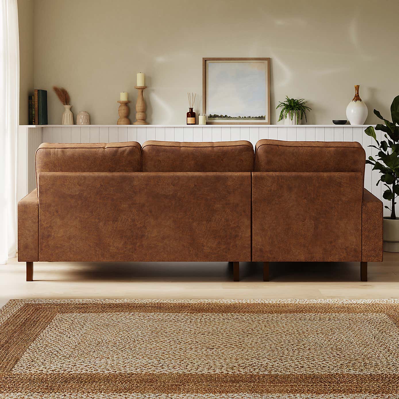 Beatrice Faux Leather Corner Chaise Sofa