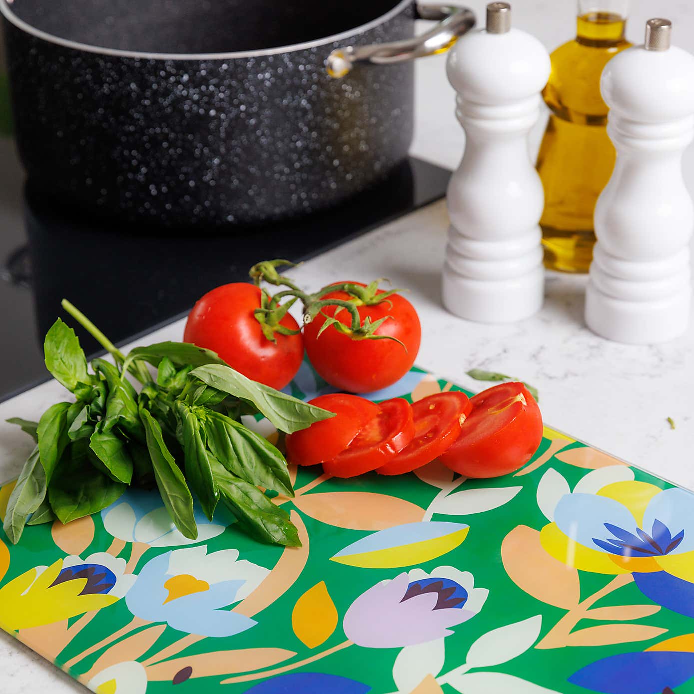 Fieldsley Floral Glass Work Top Saver