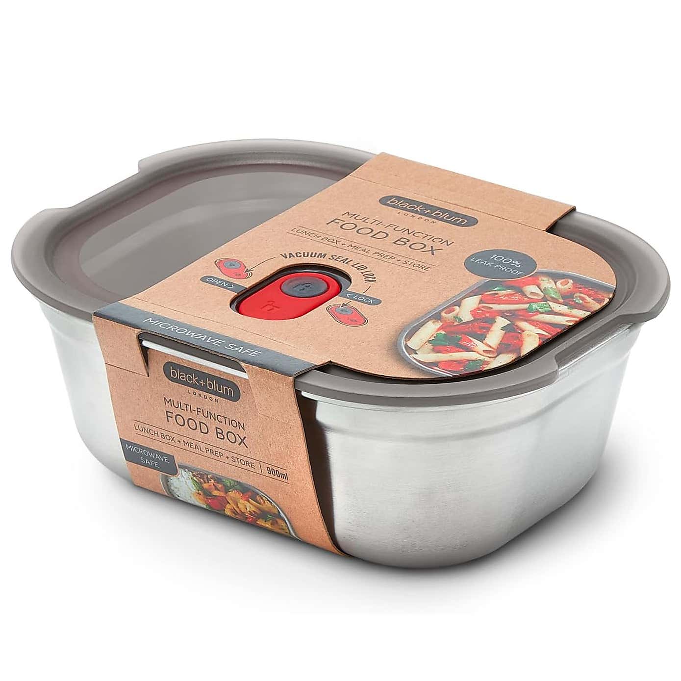 Black and Blum Steel Food Box