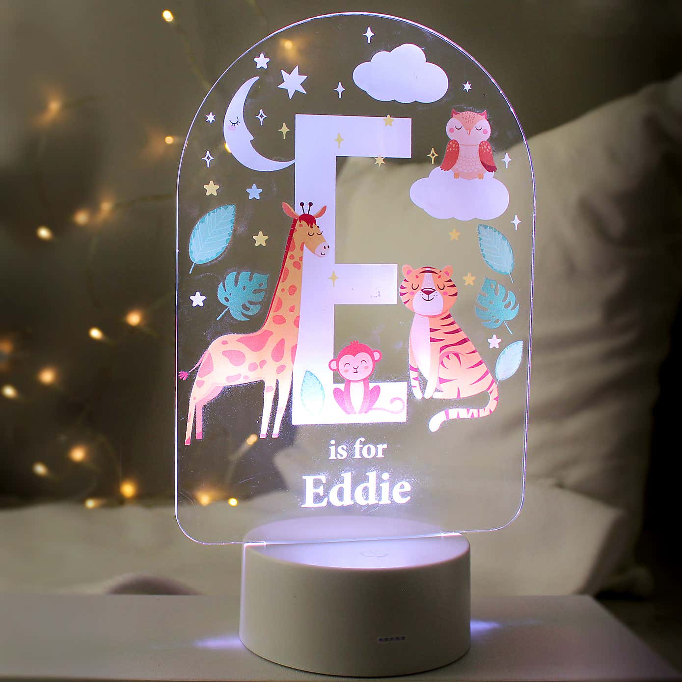 Personalised Animal Alphabet Colour Changing Night LED Light