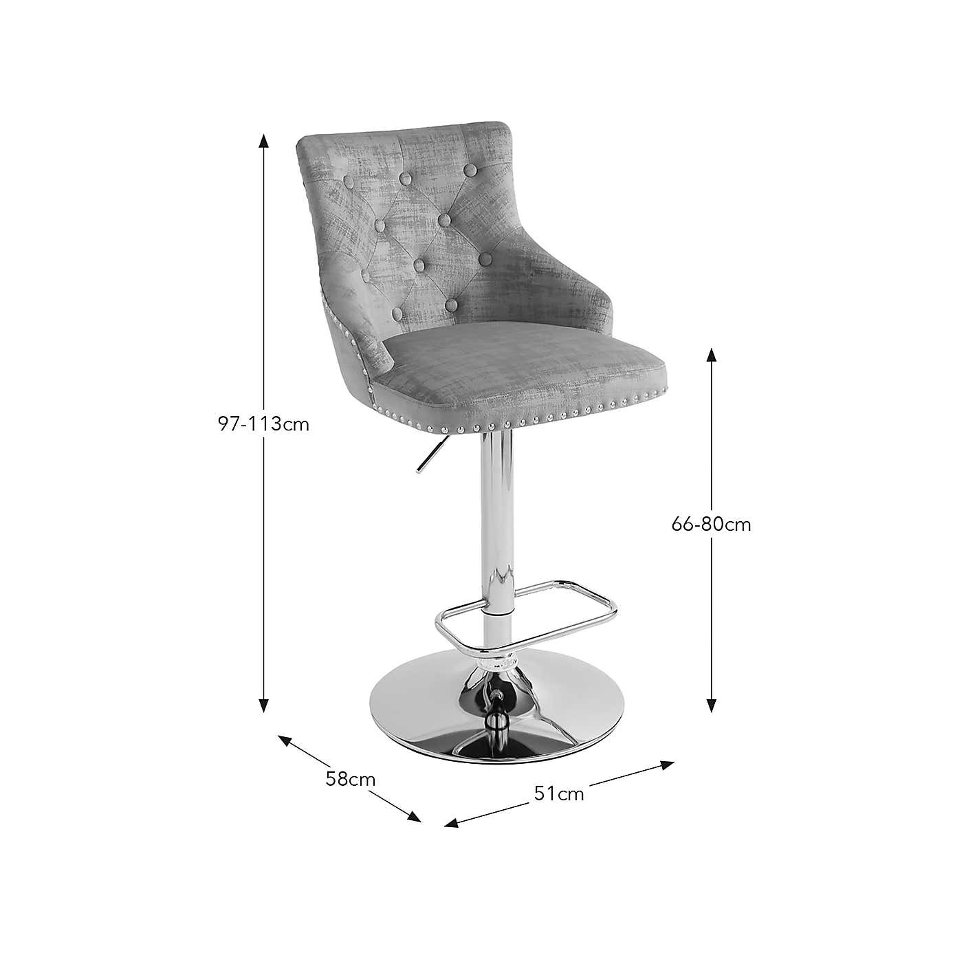 Selena Distressed Velvet Bar Stool
