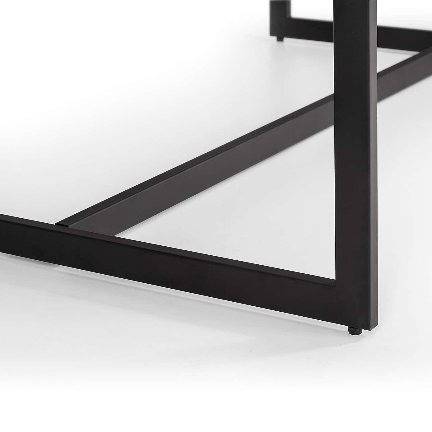 Tribeca 4 Seater Rectangular Dining Table with 2 Chairs and Bench, Black