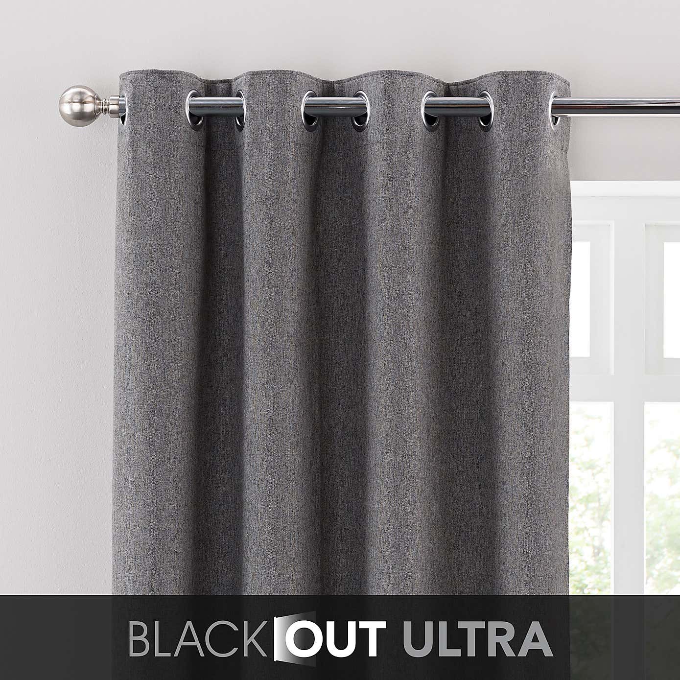 Luna Brushed Ultra Blackout Eyelet Curtains