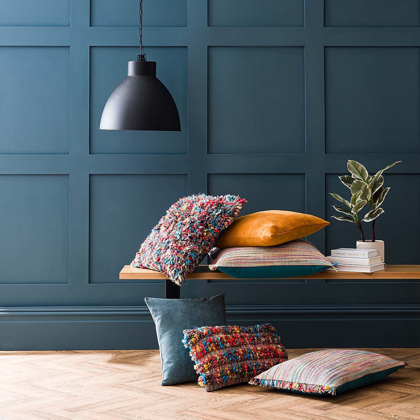 Ava Flat Weave Cotton Square Cushion