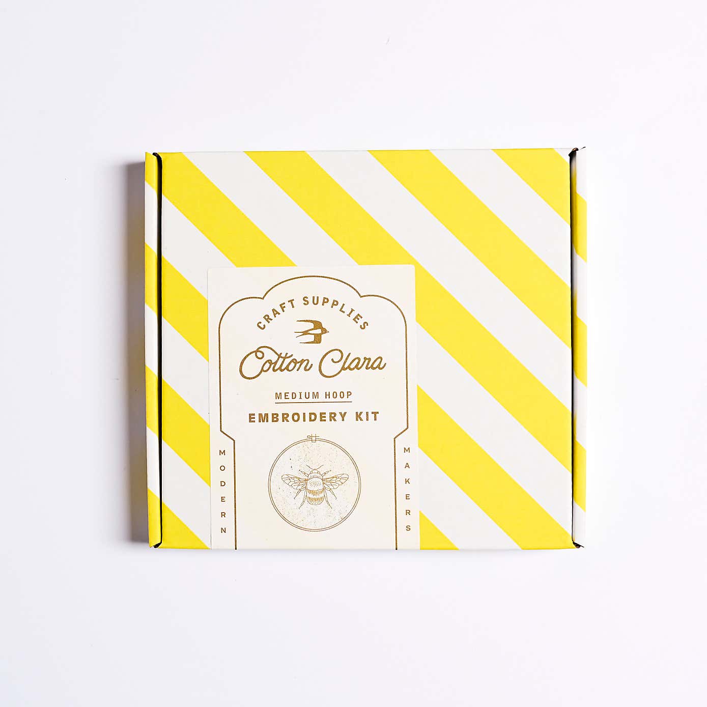 Cotton Clara Bee Khaki Embroidery Hoop Kit