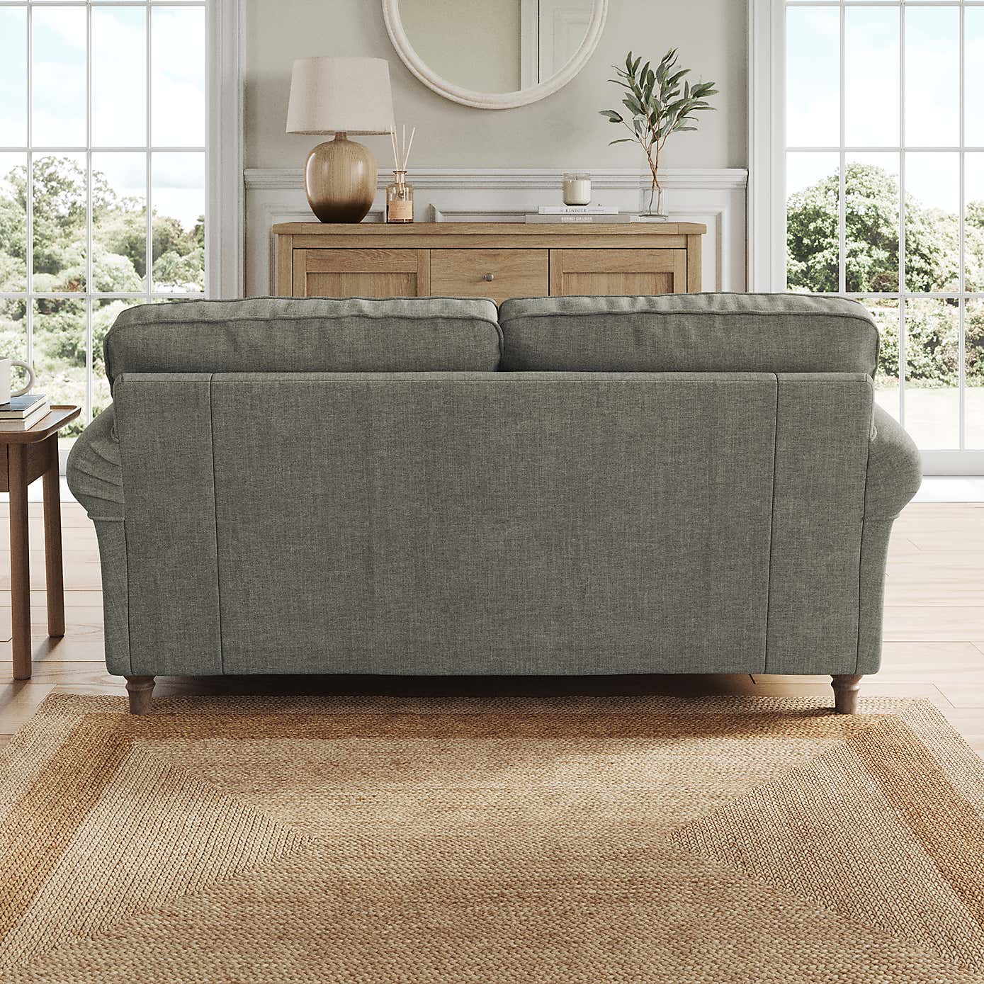 Flori 2 Seater Sofa, Tonal Plush Chenille