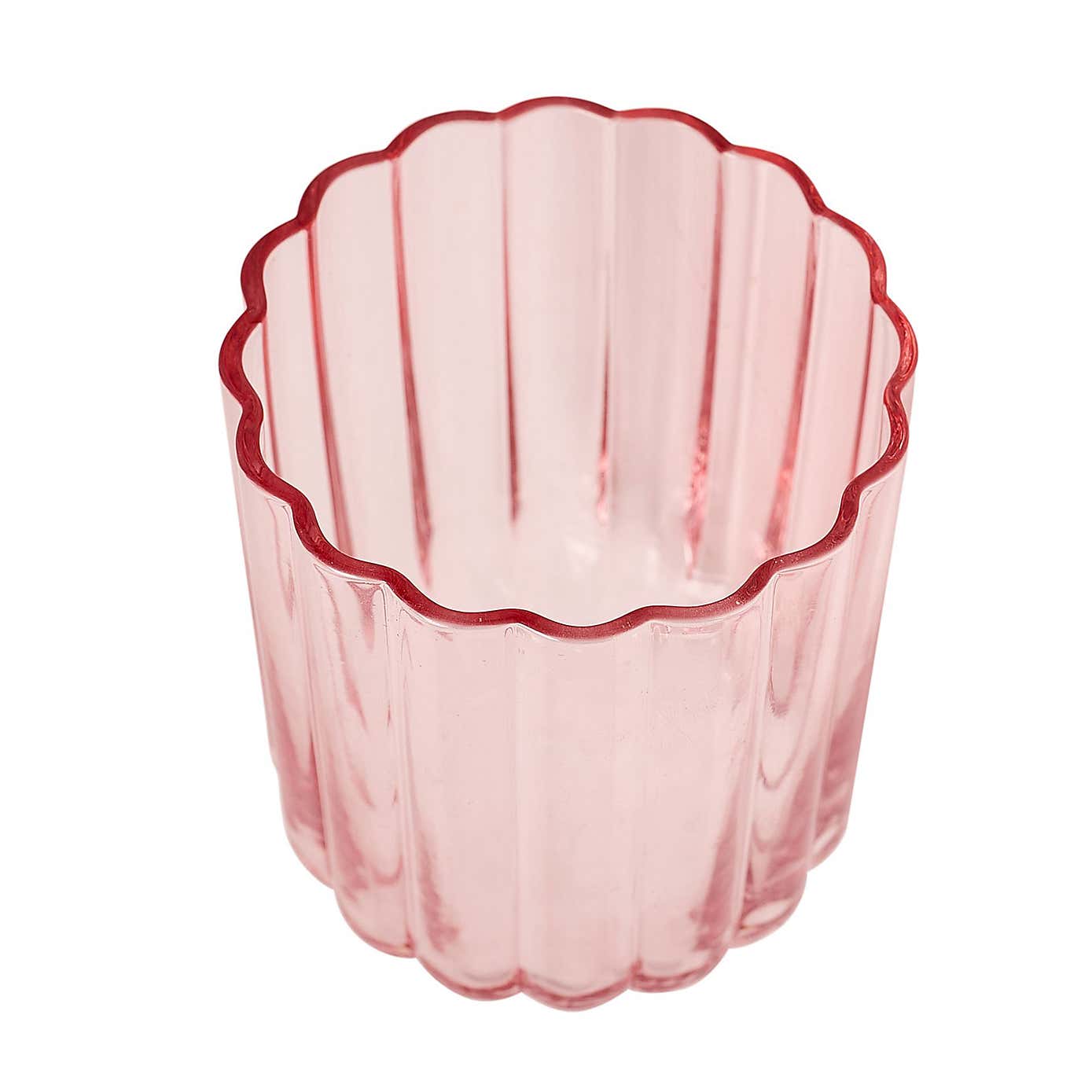Hestia Set of 2 Scalloped Small Glass Tumblers