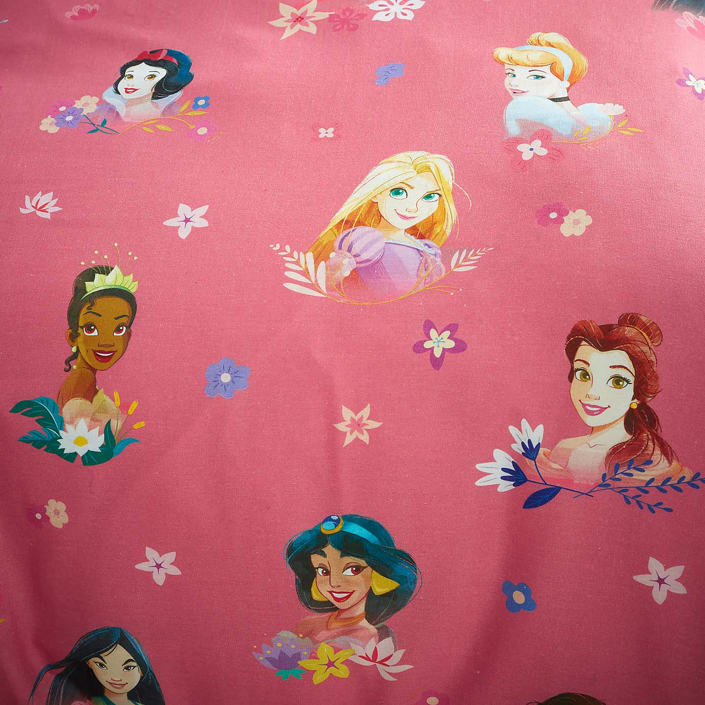 Pink Disney Princess Duvet Cover and Pillowcase Set
