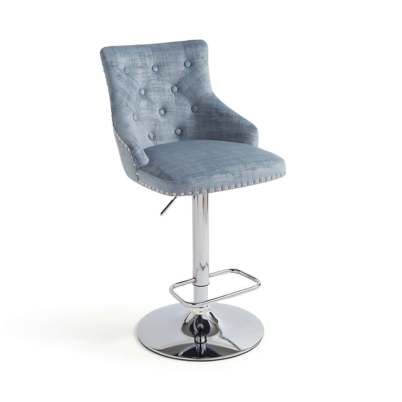 Selena Distressed Velvet Bar Stool