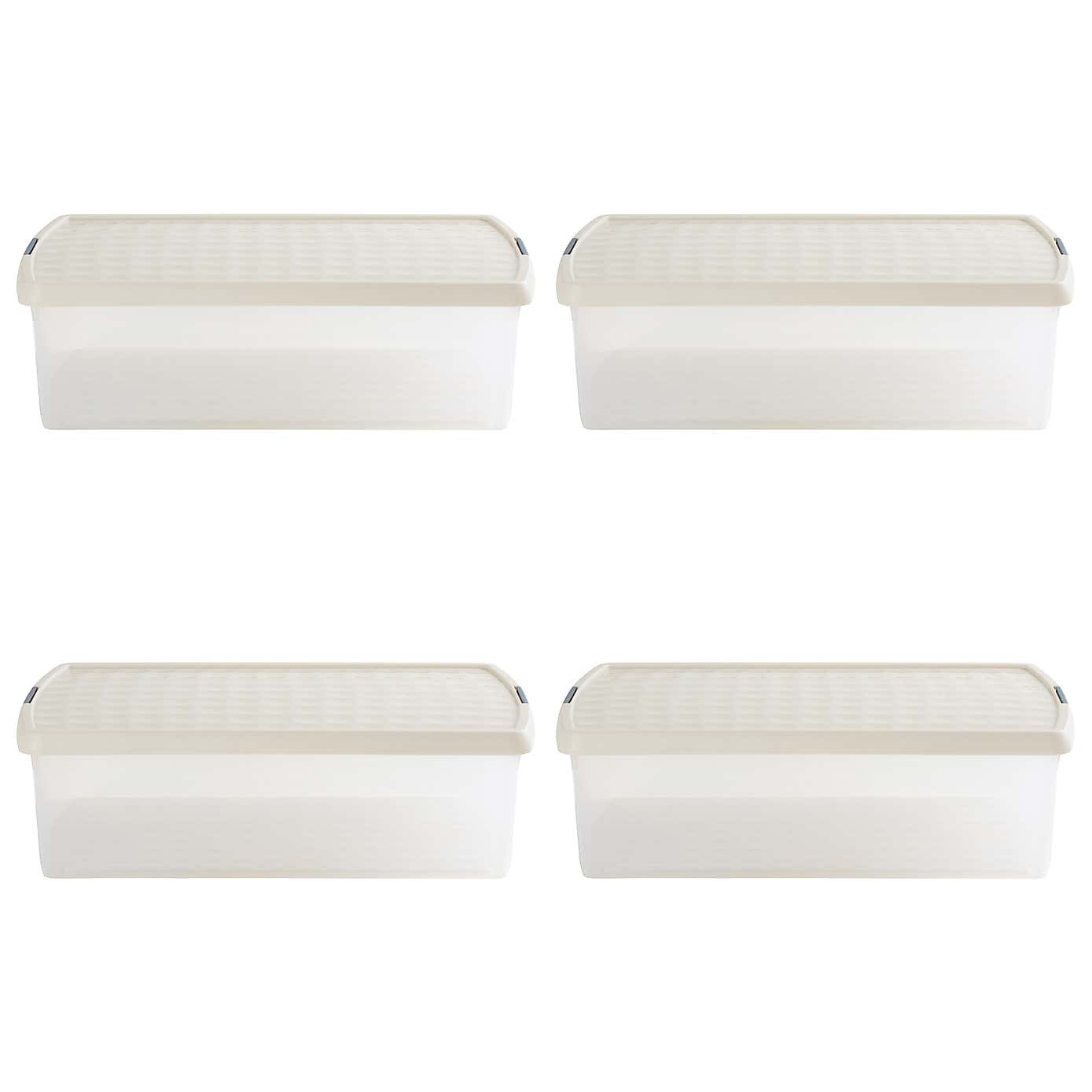 Wham Clip Pack of 4 Rectangle Storage Boxes With Lids