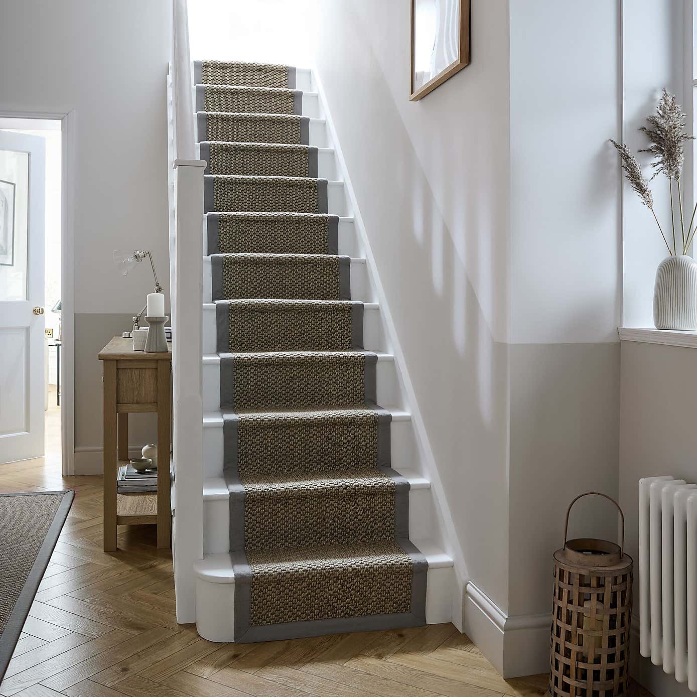 Sisal Look Washable Border Stair Runner