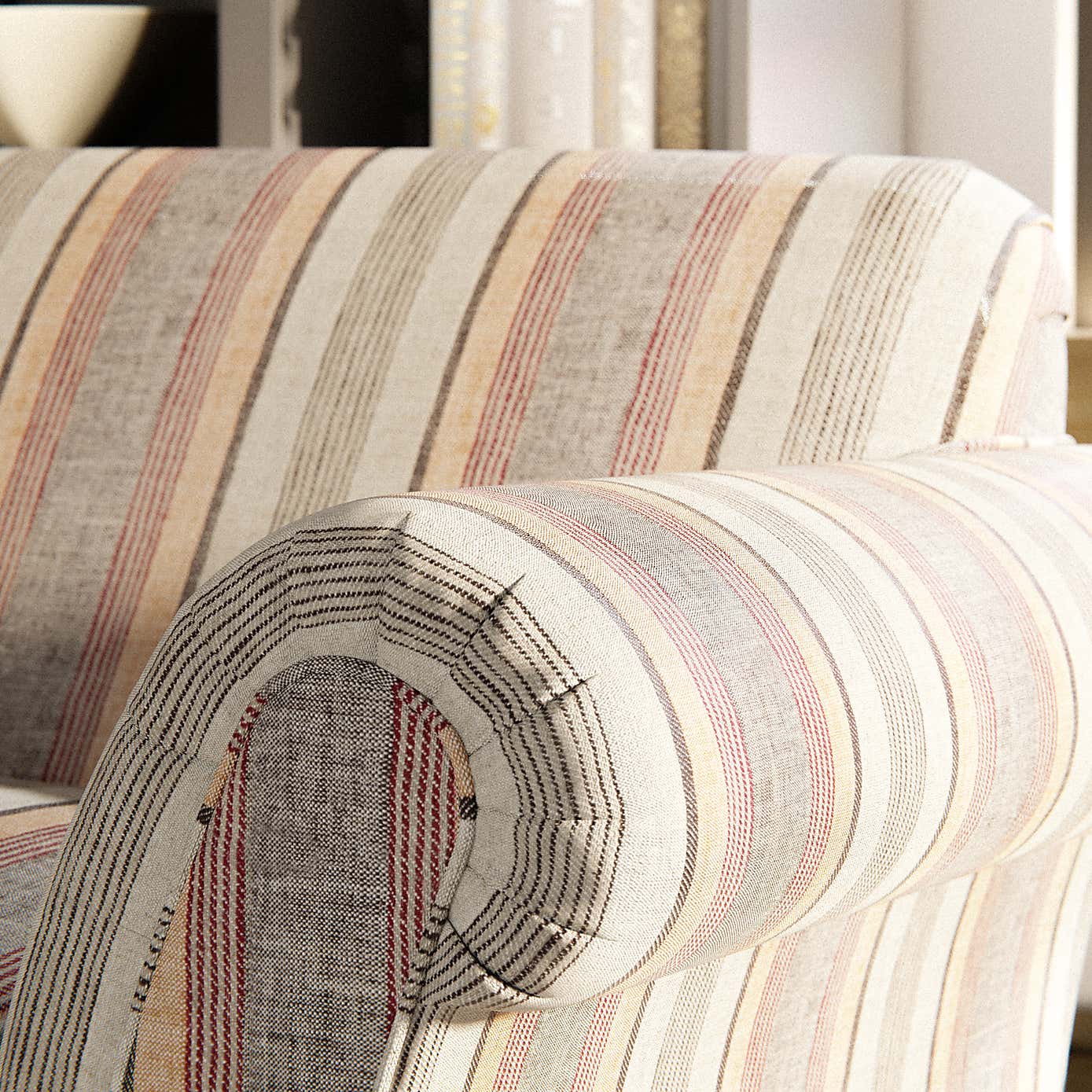 Angus Striped Linen Snuggle Chair