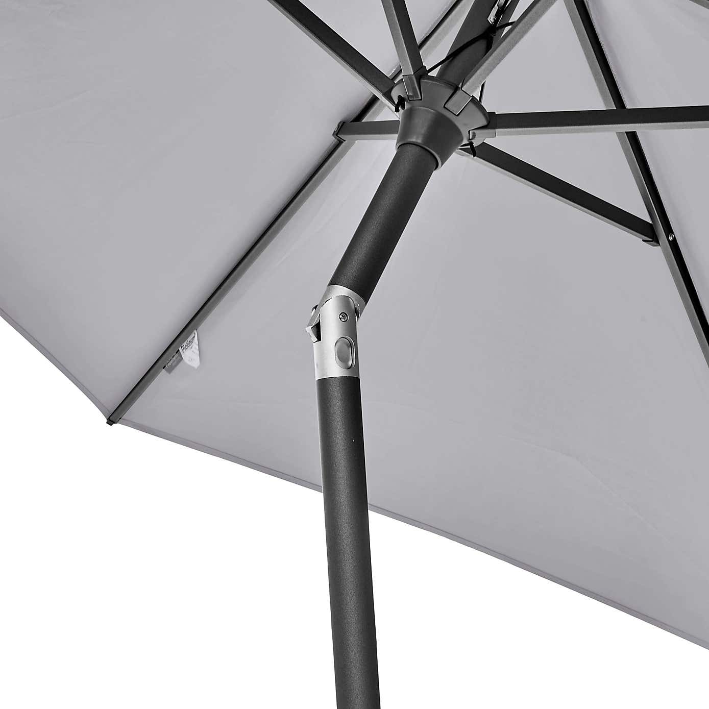 Riva 2.5m Round Parasol with Rome Polished Black Granite Base