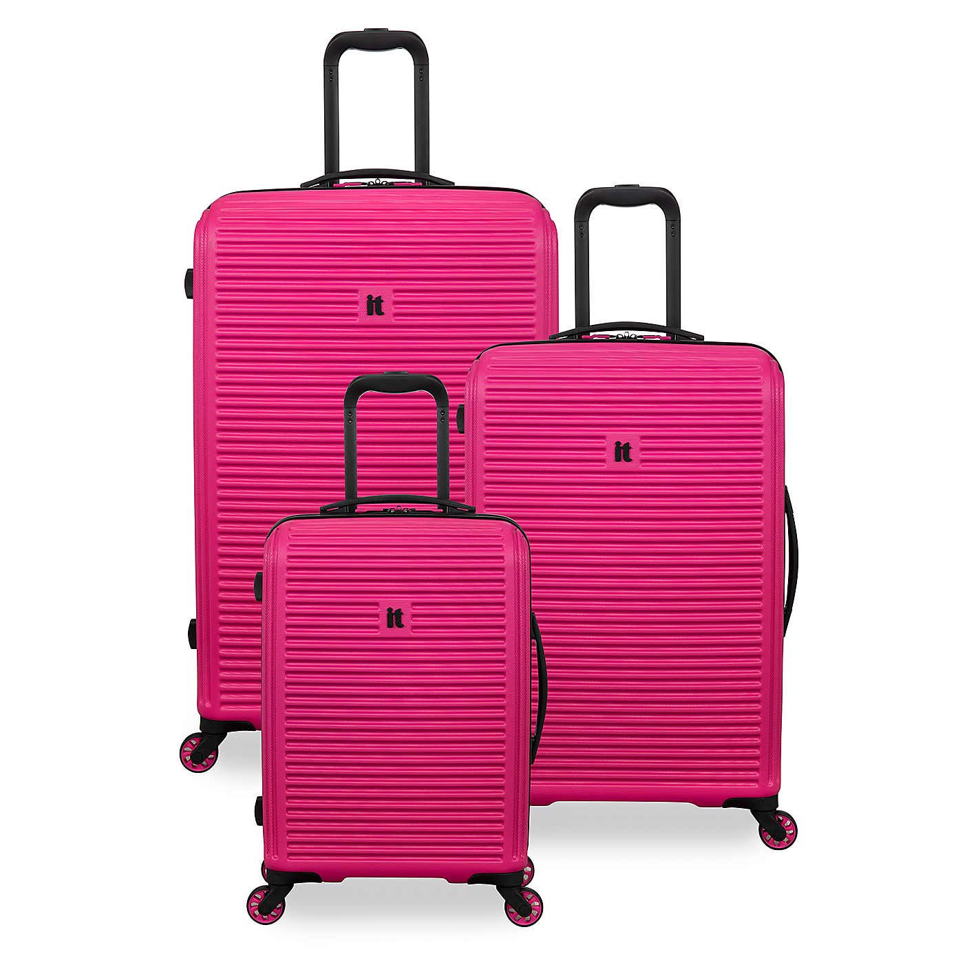 IT Luggage Set of 3 Shutter Hard Shell Suitcases