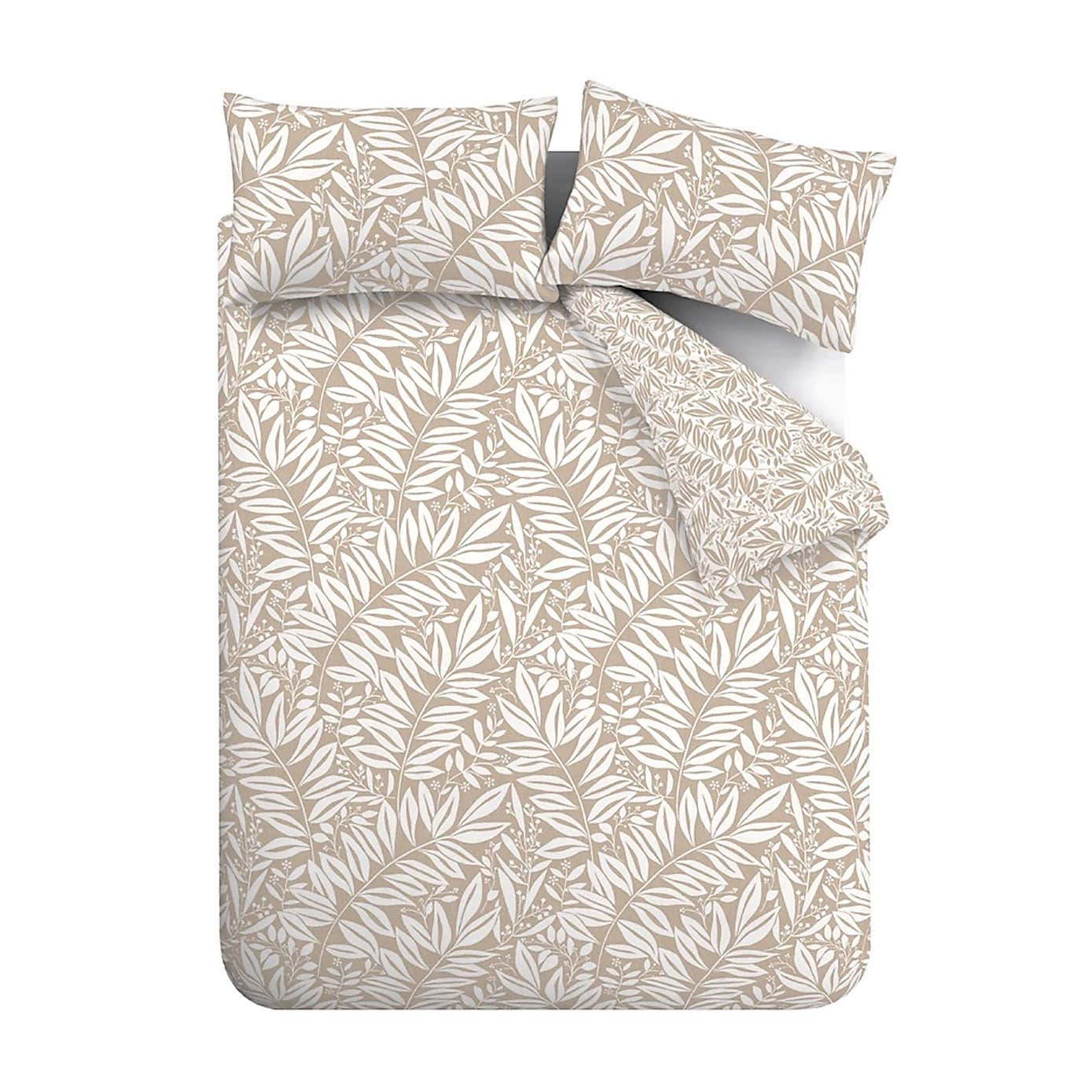 Catherine Lansfield Sorrel Leaves Reversible Duvet Cover & Pillowcase Set