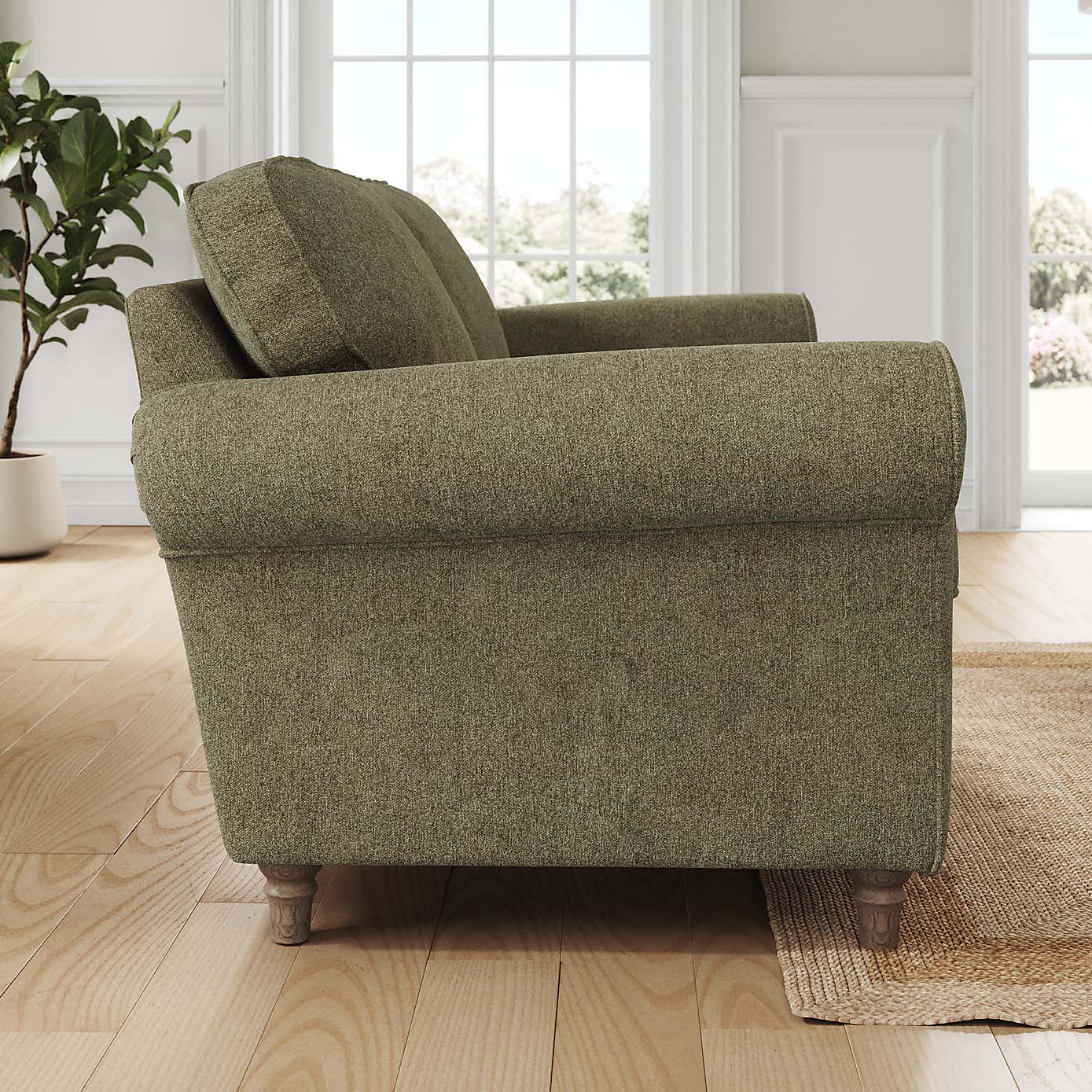 Flori 2 Seater Sofa, Soft Chenille