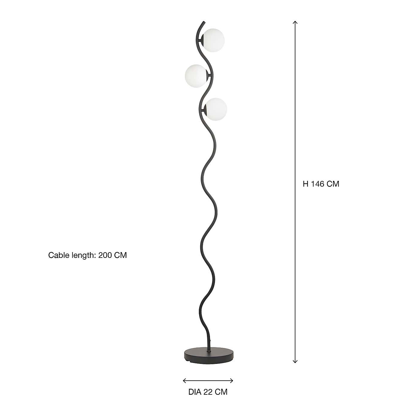 Wiggle 3 Light Metal Floor Lamp