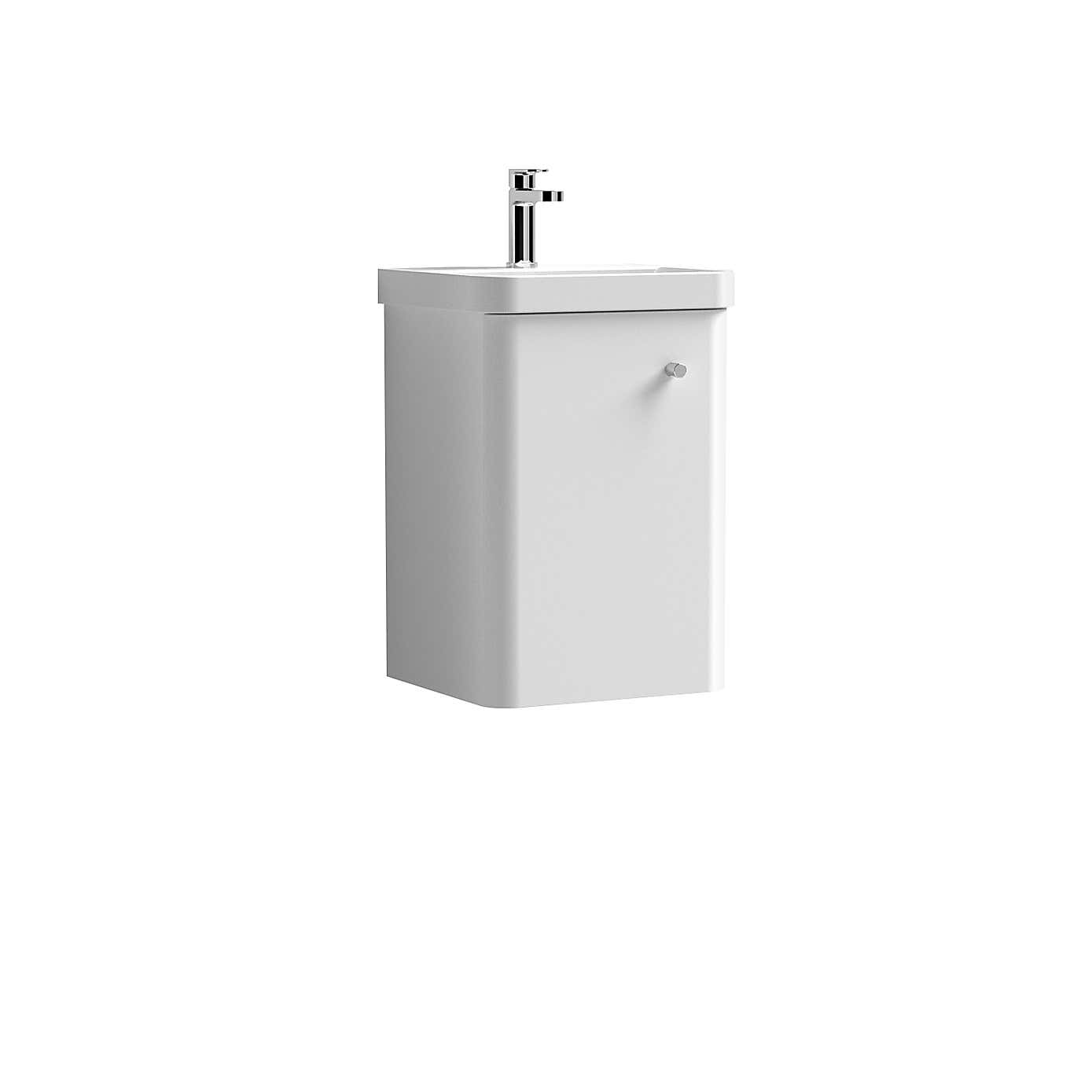 Core Wall Mounted 1 Door Vanity Unit with Basin